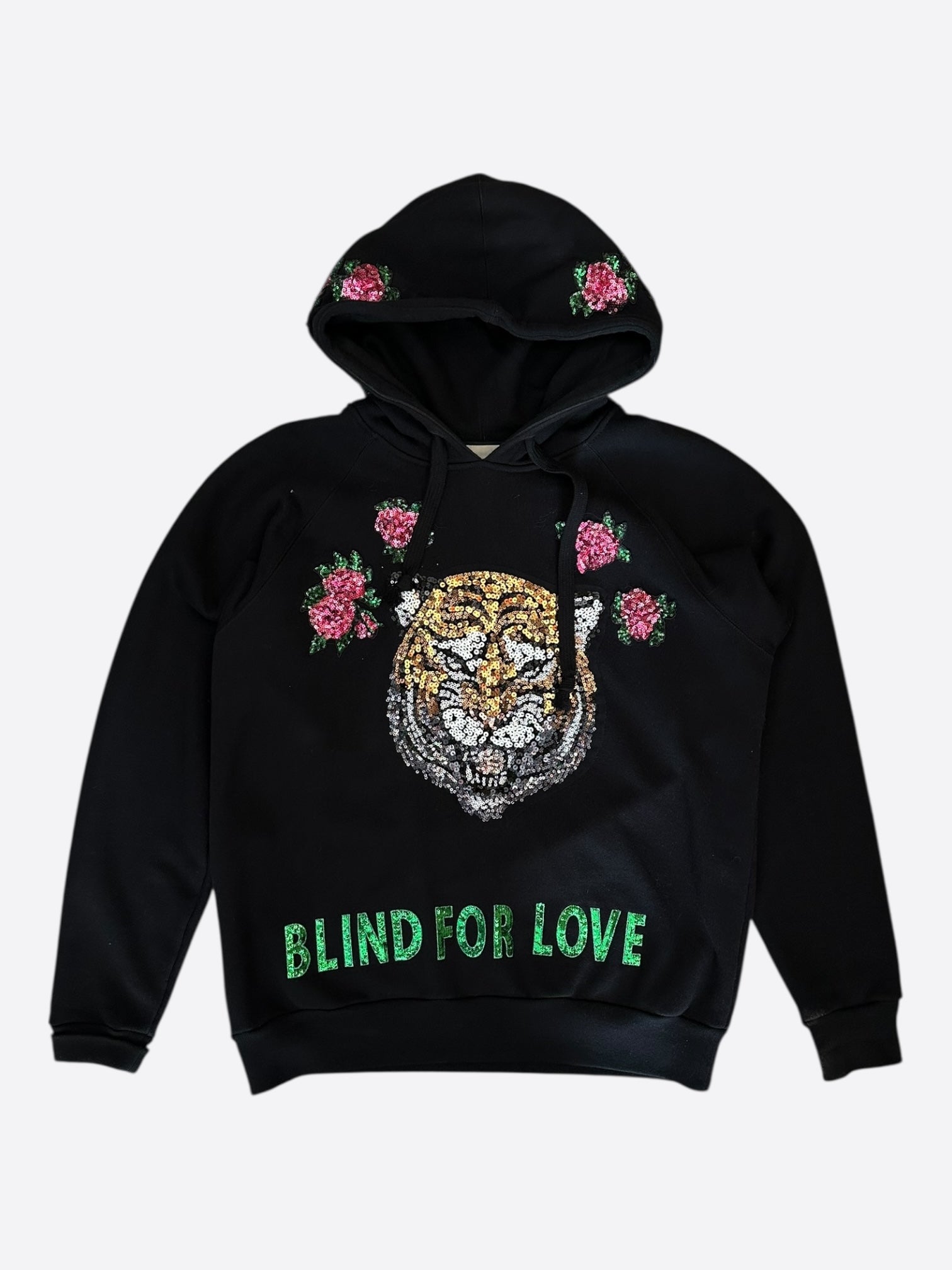 Gucci Black Sequin Blind For Love Tiger Hoodie Savonches gucci-black-sequin-blind-for-love-tiger-hoodie-savonches