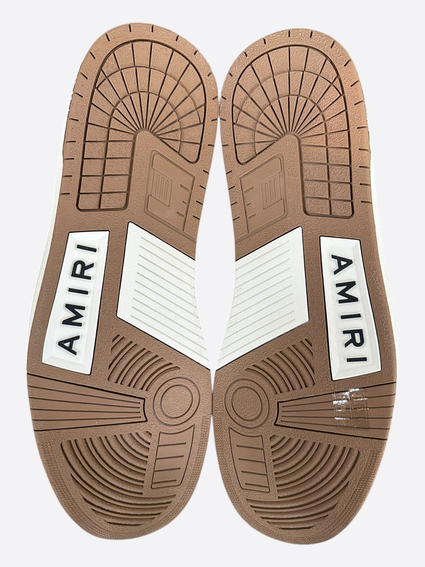 Amiri Brown & White Skeleton Low Top Sneakers