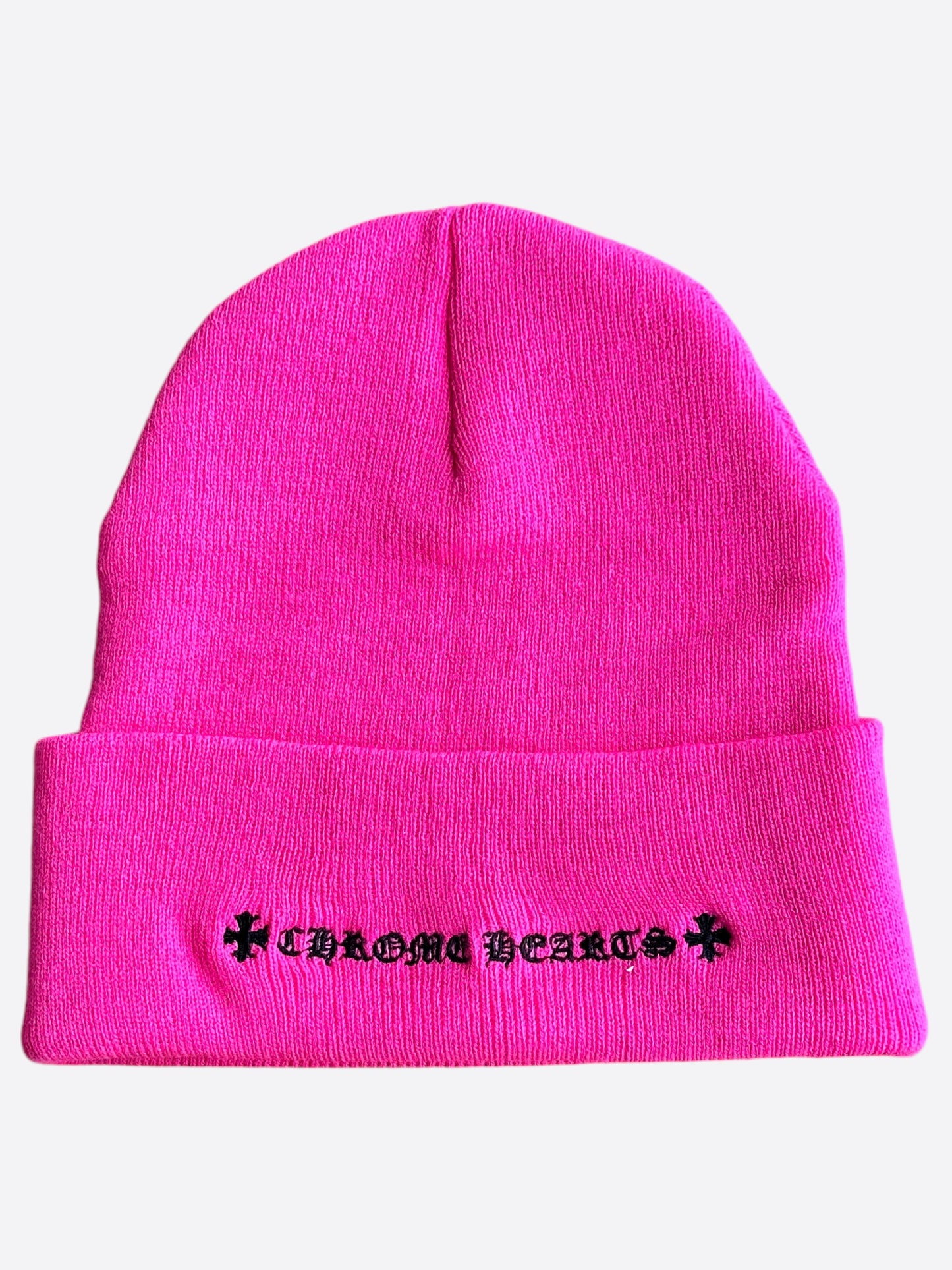 Chrome Hearts Pink & Black CH Embroidered Logo Beanie