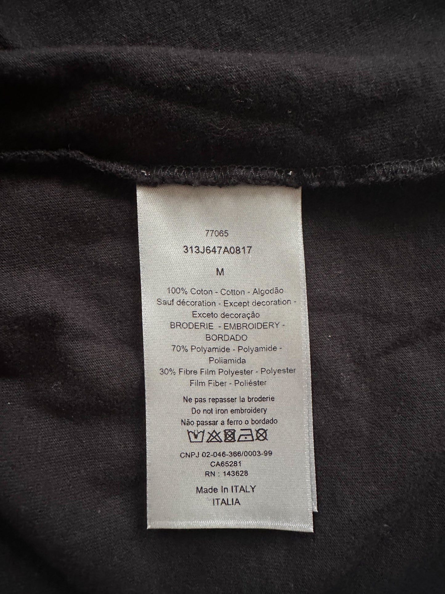 Dior ERL Black Embroidered Logo T-Shirt