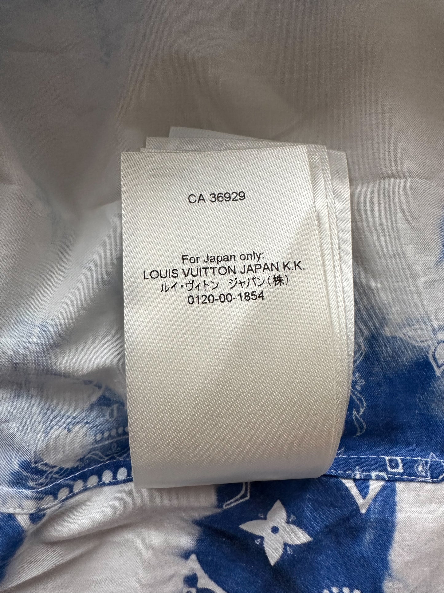 Louis Vuitton Blue Monogram Bandana Button Up Shirt