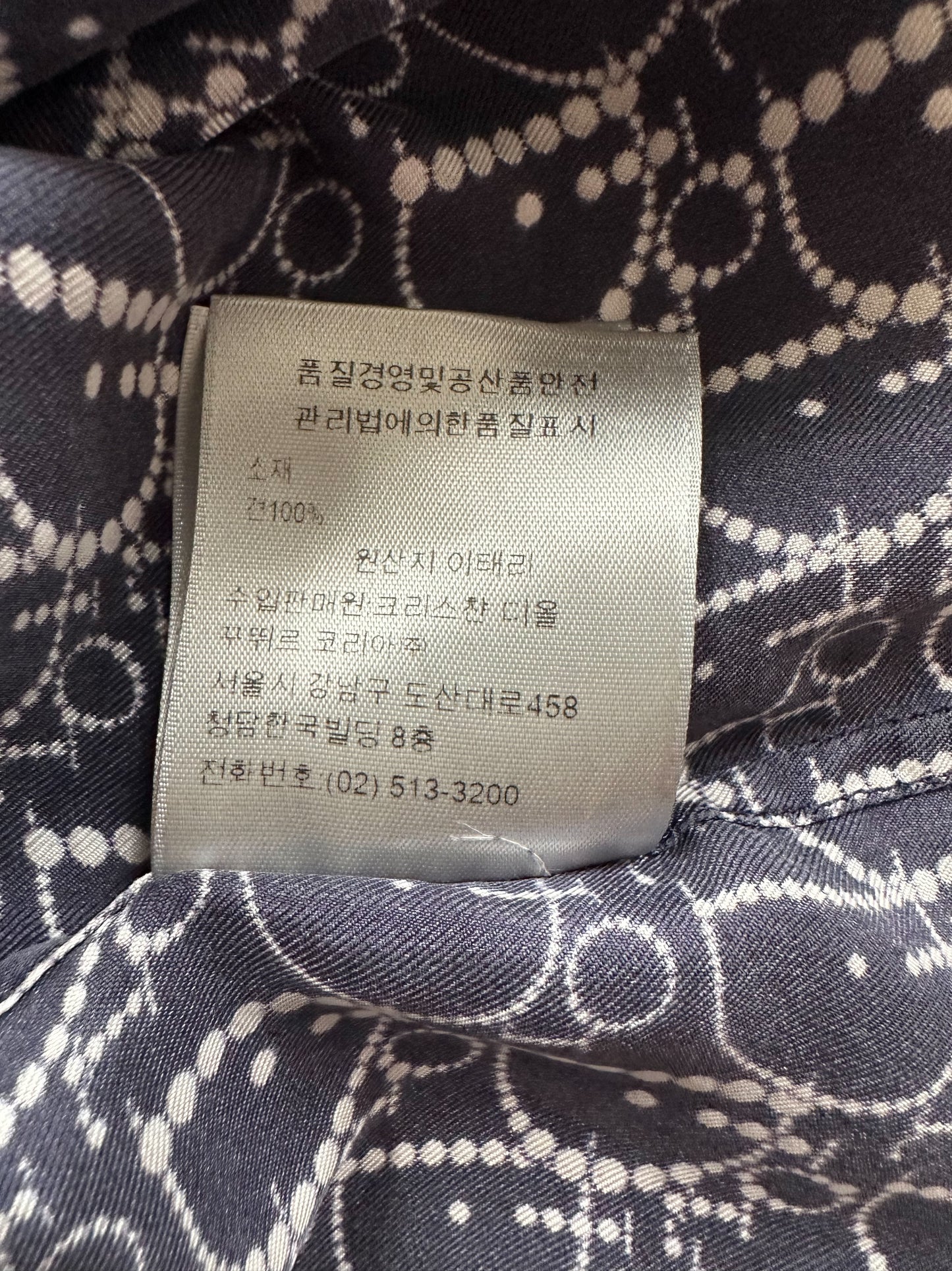 Dior Navy Pearl Oblique Button Up Shirt