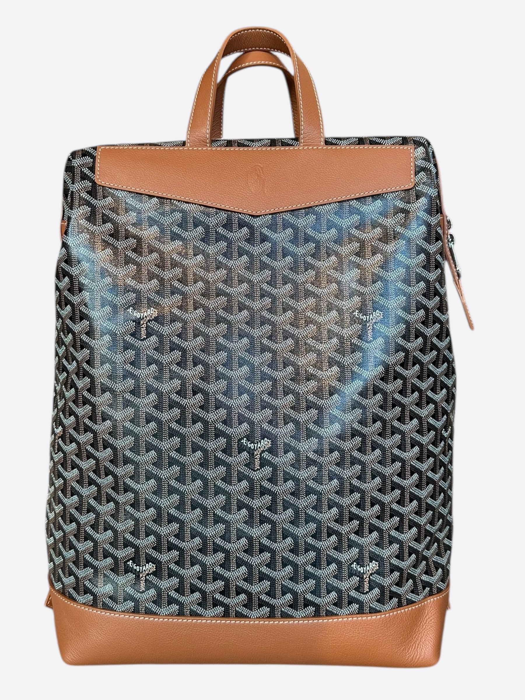 Goyard Sunleger Backpack Brown Black Leather Silver Goyard Black & Brown Cisalpin Backpack – Savonches main image 4