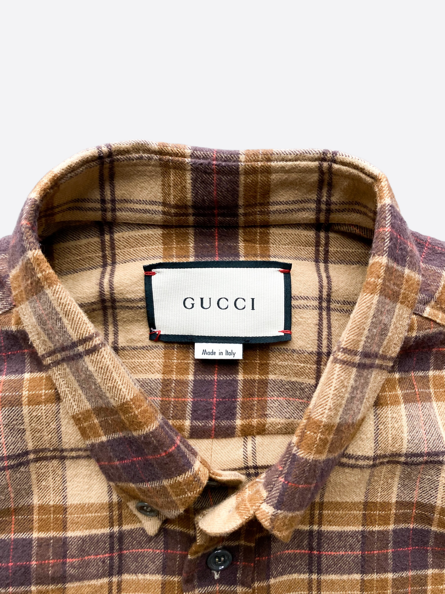 Gucci GG Brown Checked Flannel Shirt