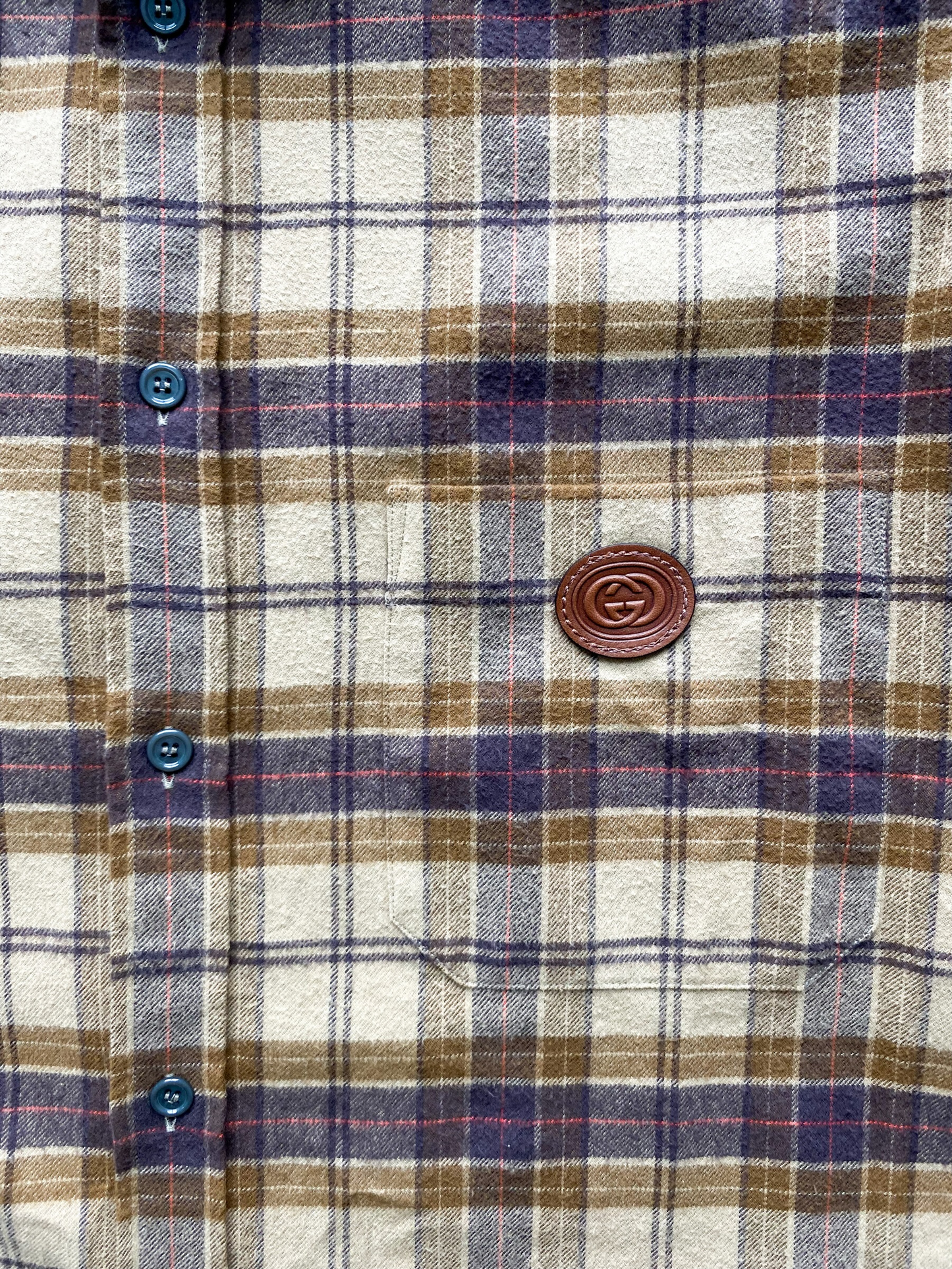 Gucci GG Brown Checked Flannel Shirt