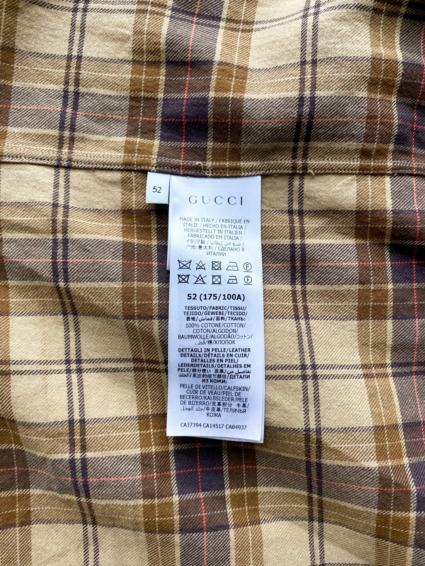 Gucci GG Brown Checked Flannel Shirt