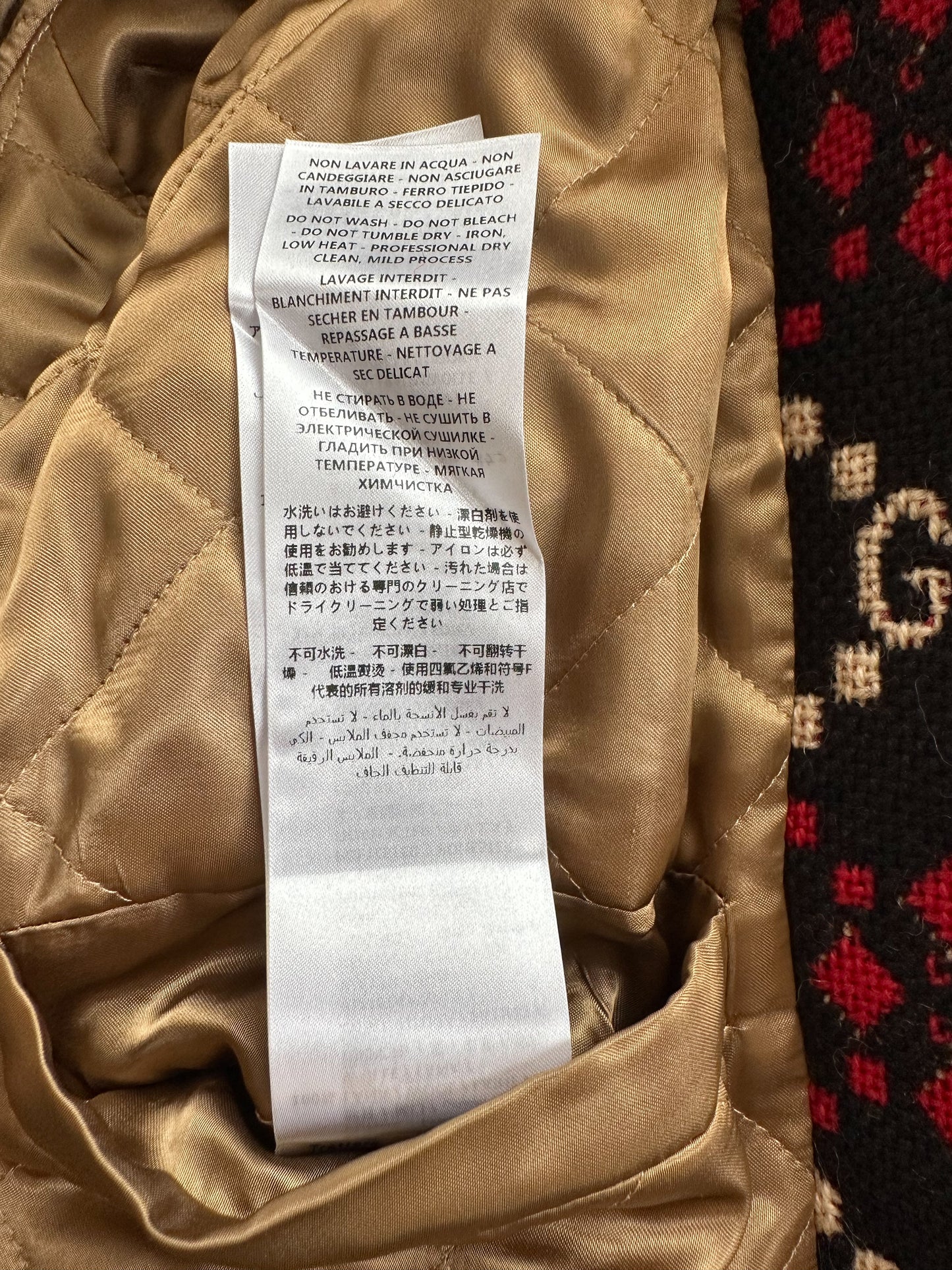 Gucci Black & Red GG Monogram Marco Wool Jacket