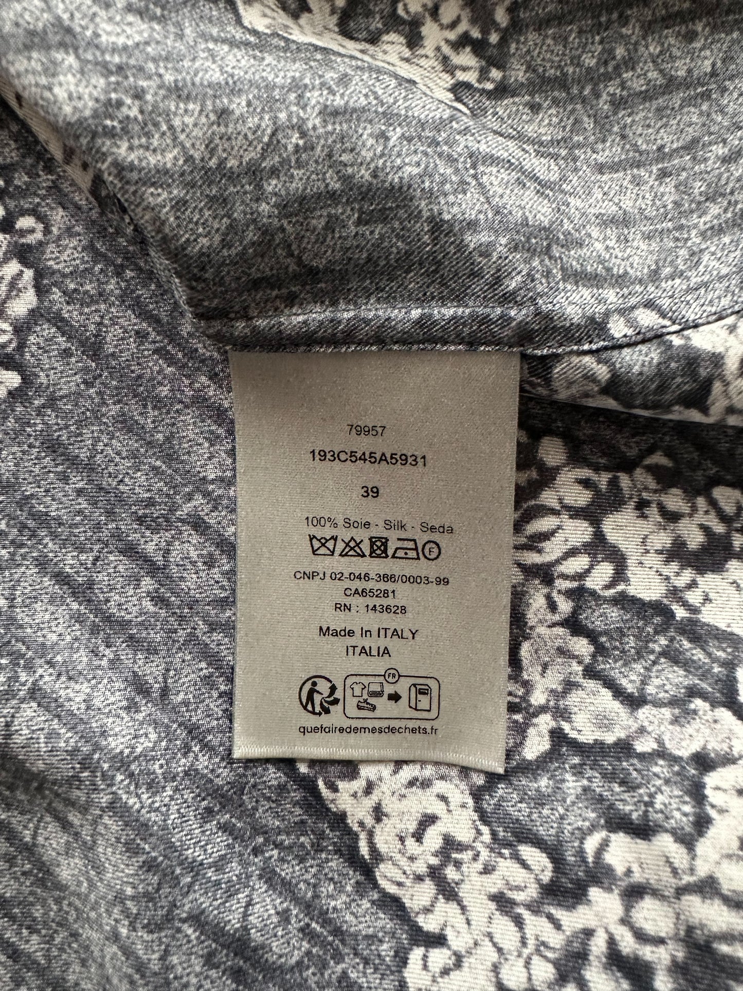 Dior Denim Tears Navy & White Oblique Silk Shirt