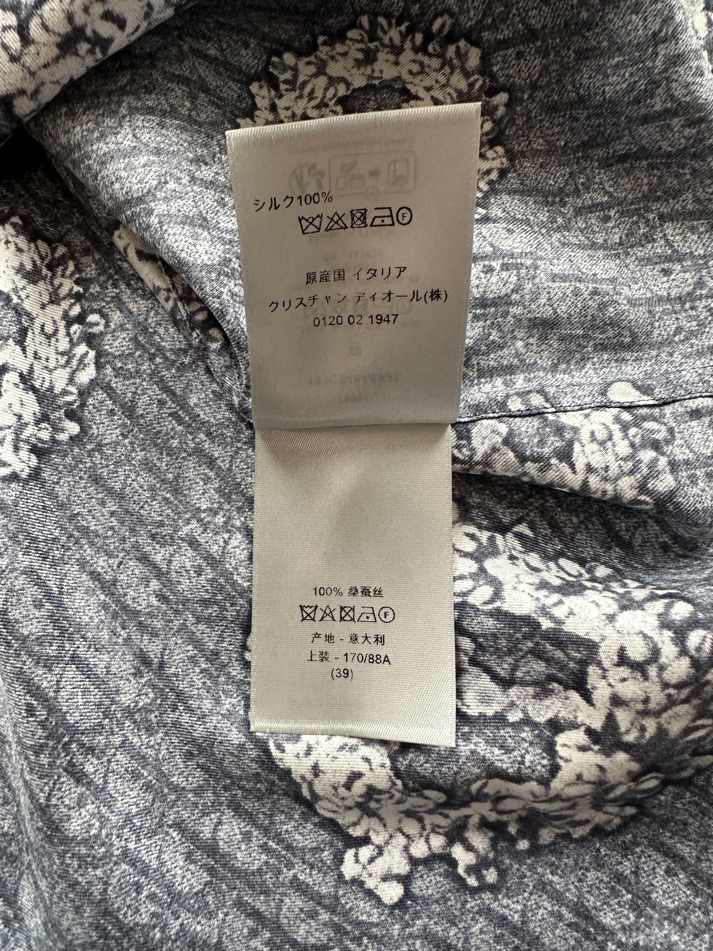 Dior Denim Tears Navy & White Oblique Silk Shirt