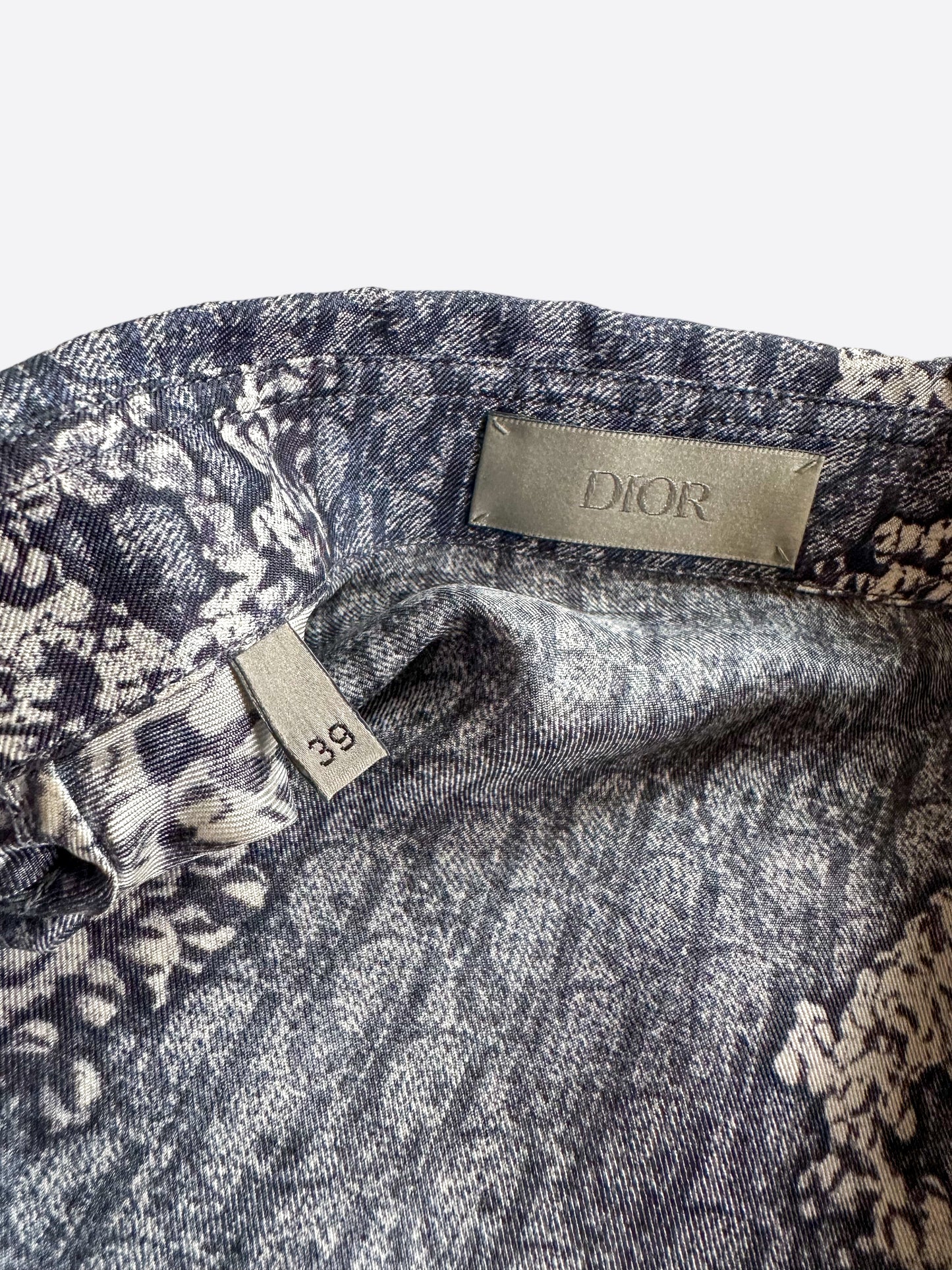 Dior Denim Tears Navy & White Oblique Silk Shirt