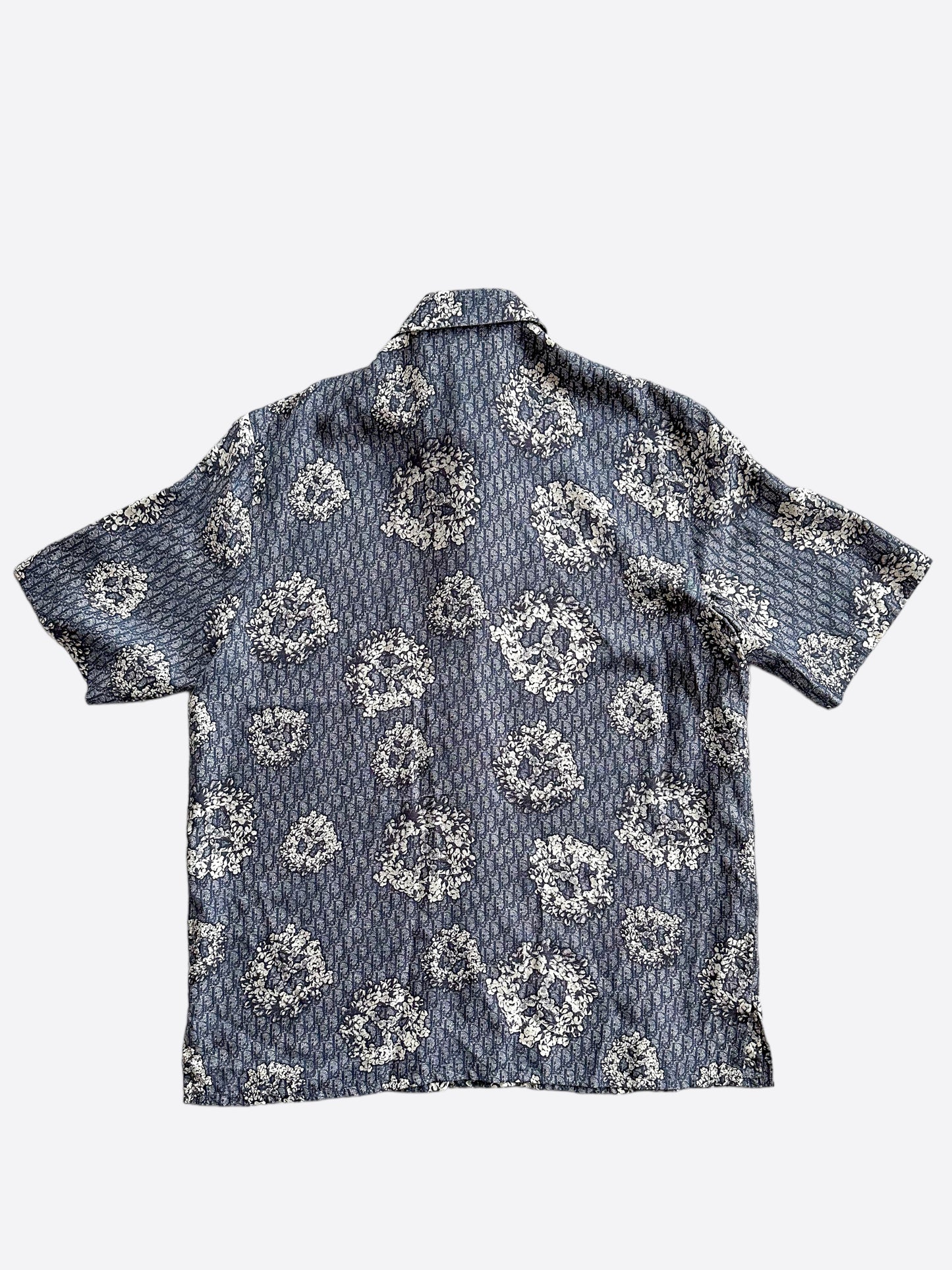 Dior Denim Tears Navy & White Oblique Silk Shirt