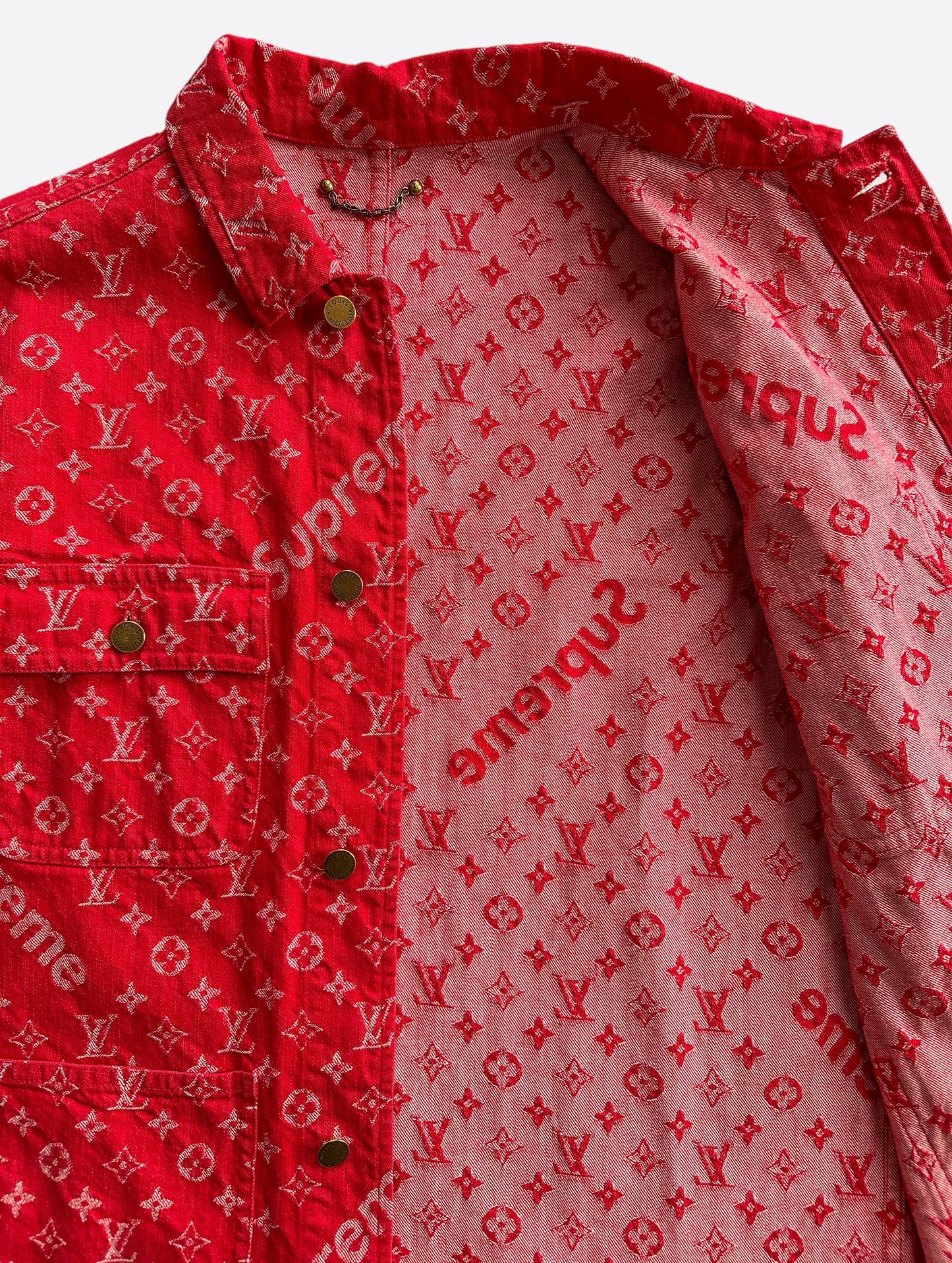 Louis Vuitton Supreme Red Monogram Chore Jacket 1/1