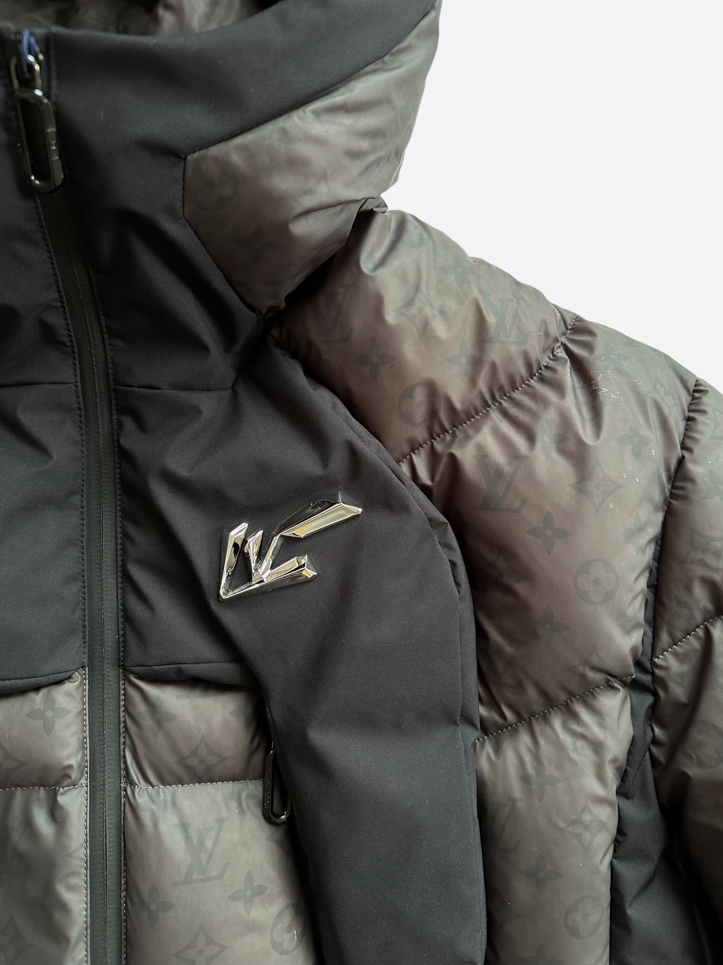 Louis Vuitton Black & Grey 2054 Monogram Heat Reflective Puffer Jacket