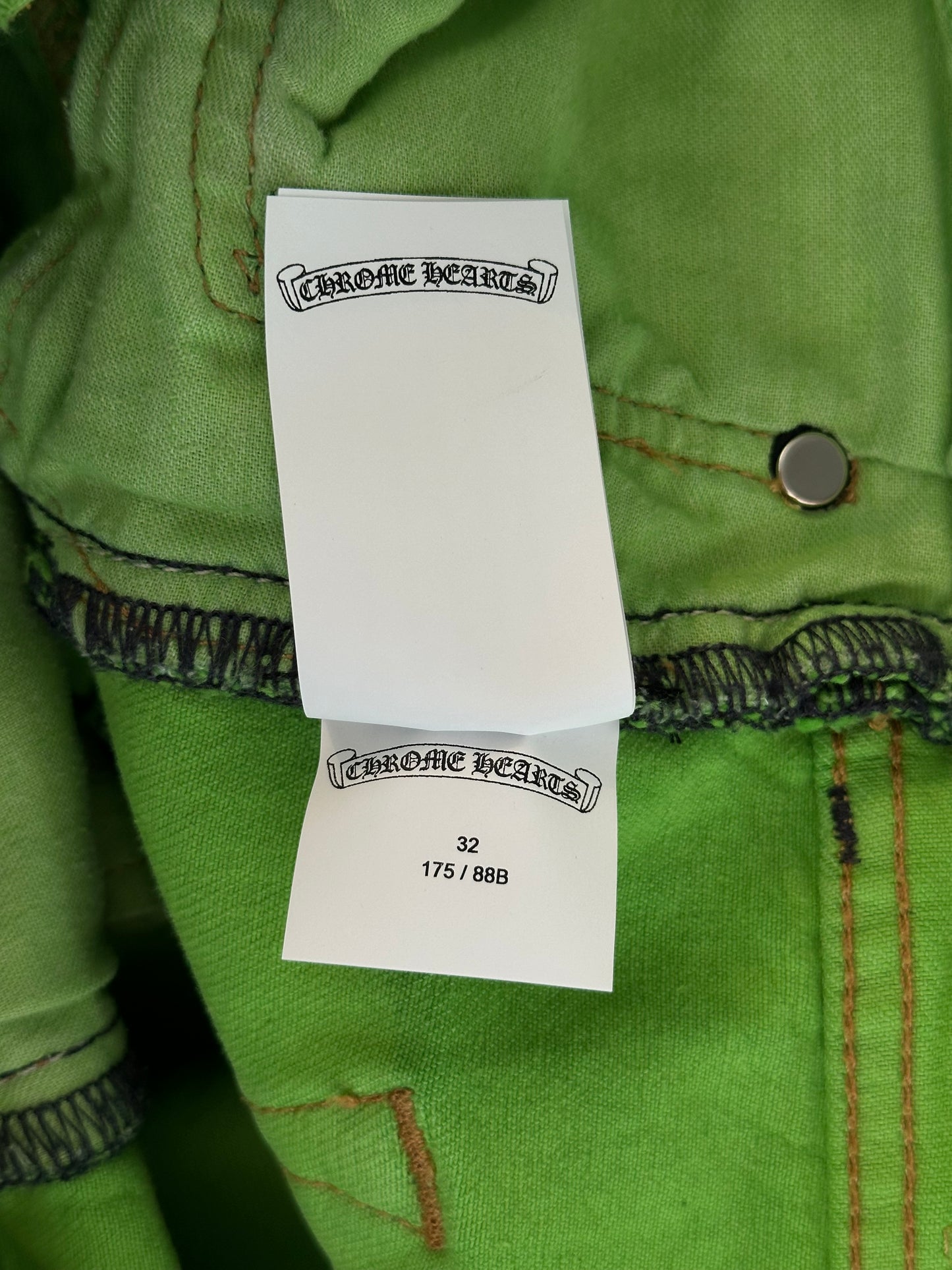 Chrome Hearts Levi's Green & Black Cross Patch Jeans