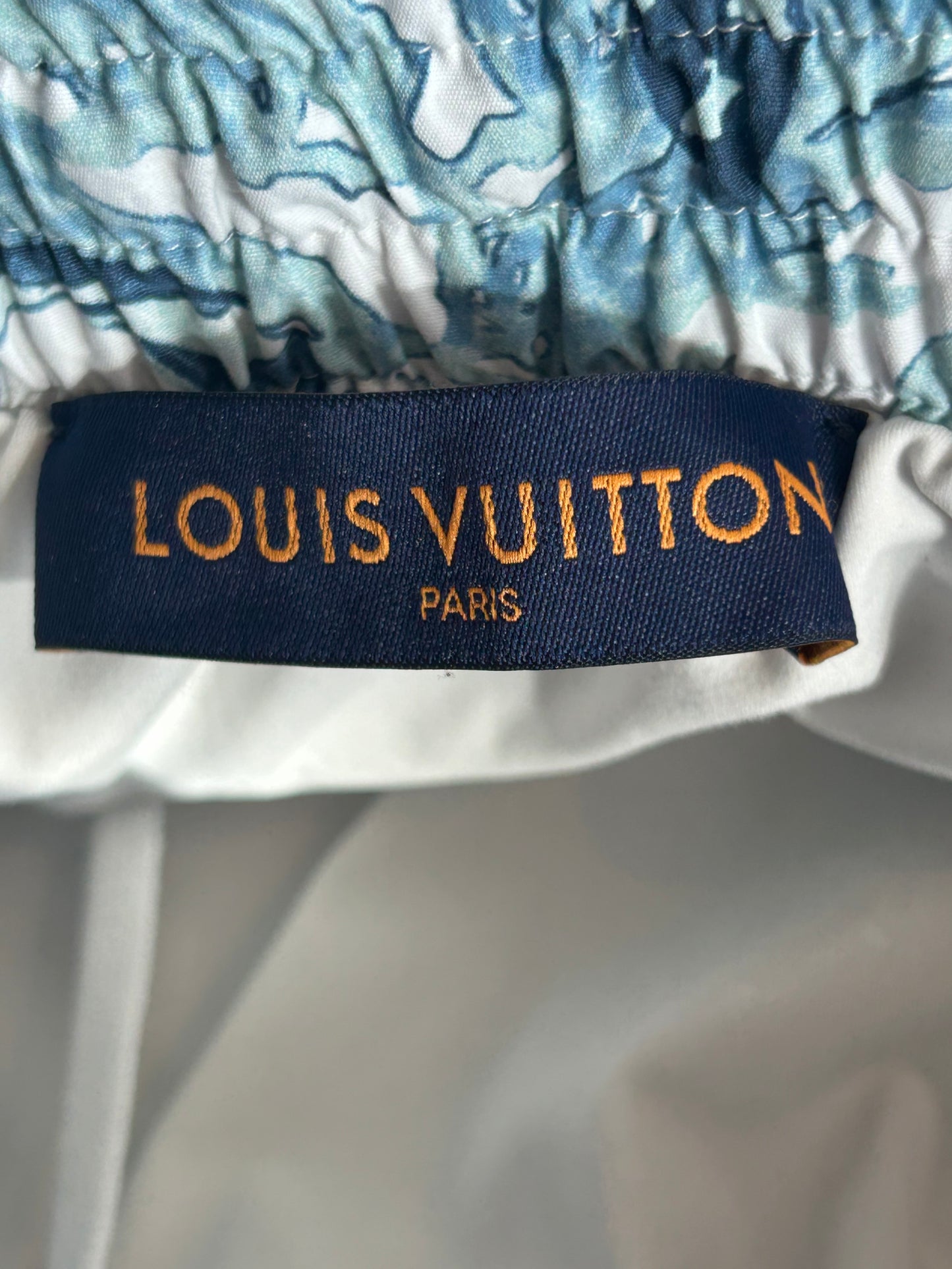 Louis Vuitton Blue & White Aquagarden Monogram Swimshorts