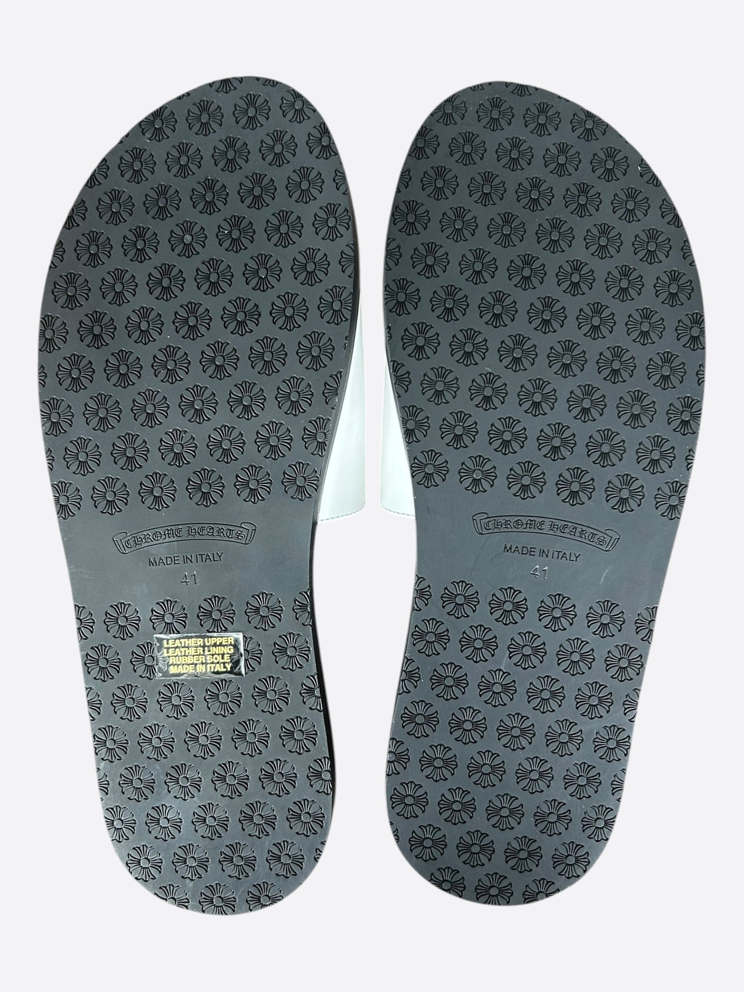 Chrome Hearts White Cross Patch Slides