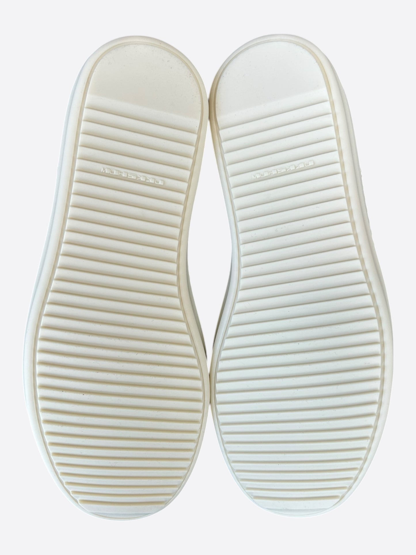 Rick Owens Black & White Leather Jumbo Lace High Top Sneakers