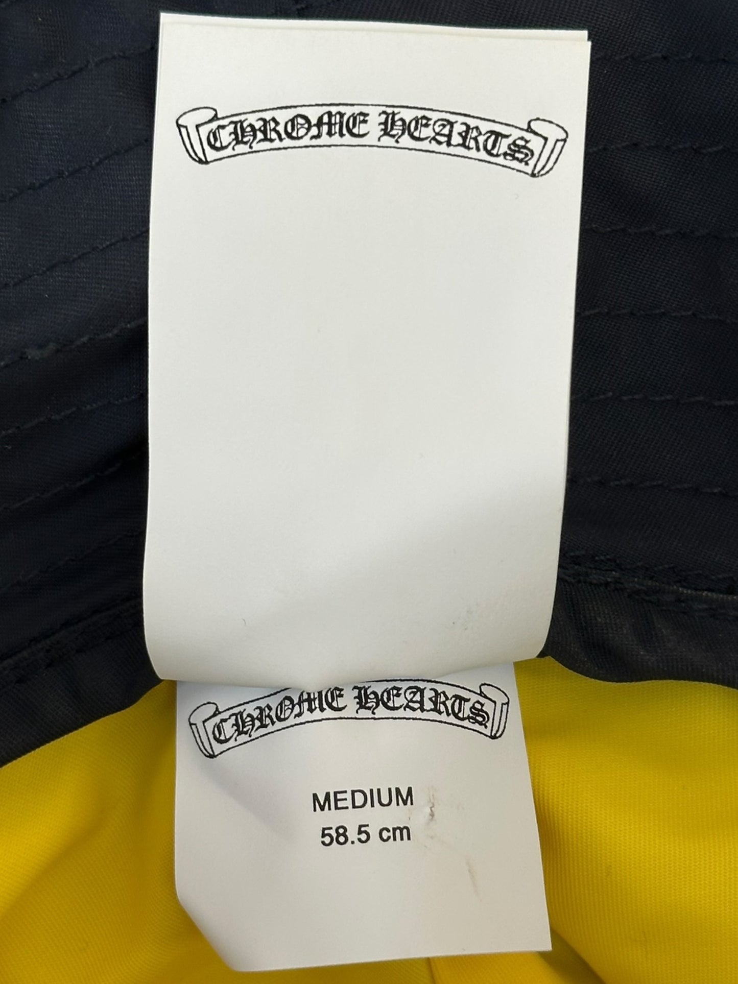 Chrome Hearts Navy & Yellow Cross Patch Nylon Bucket Hat