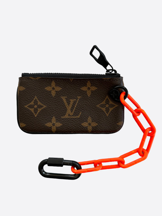 Louis Vuitton Brown & Orange Virgil Monogram Key Pouch