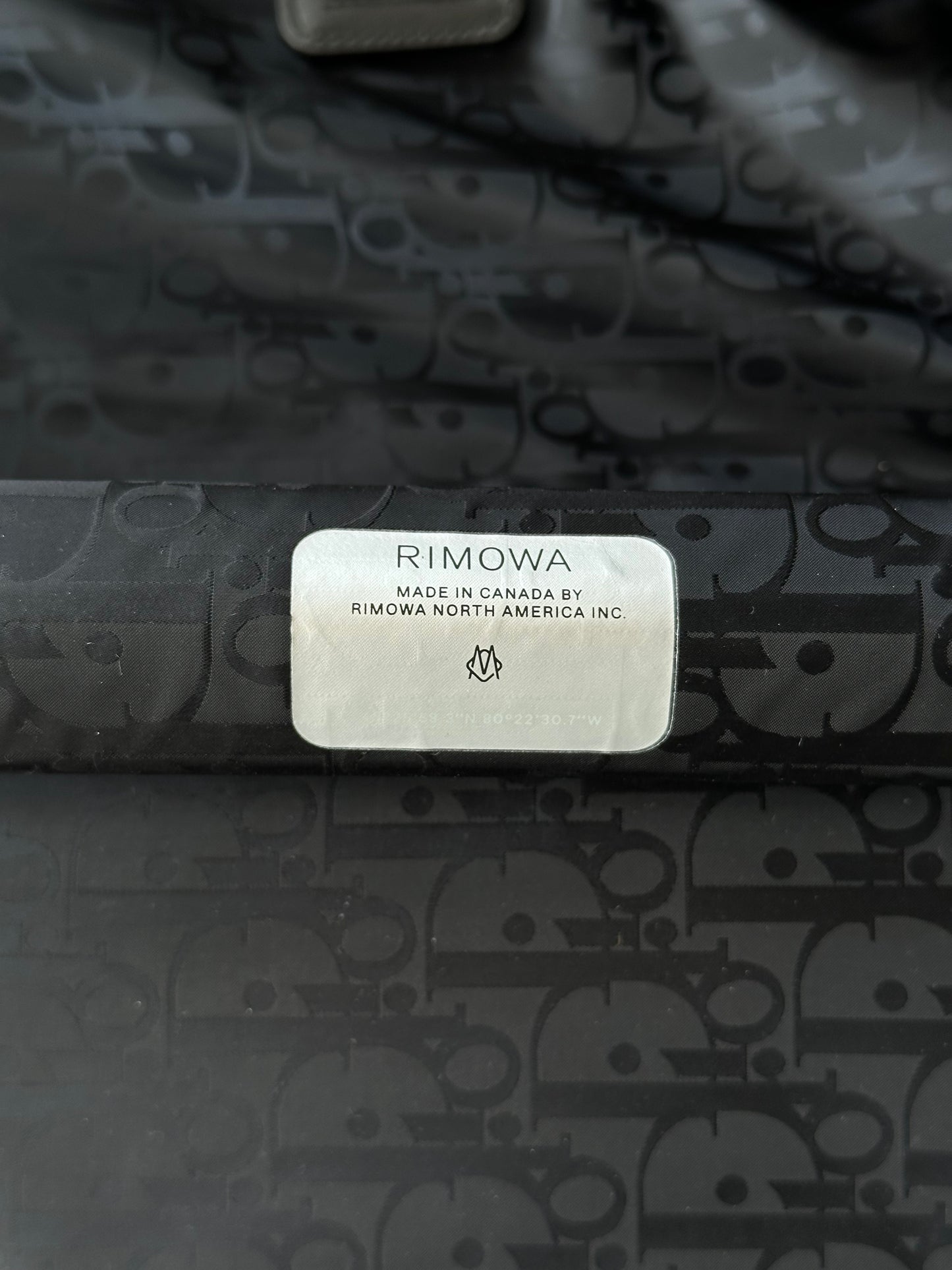 Dior Rimowa Black Oblique Carry-On Luggage