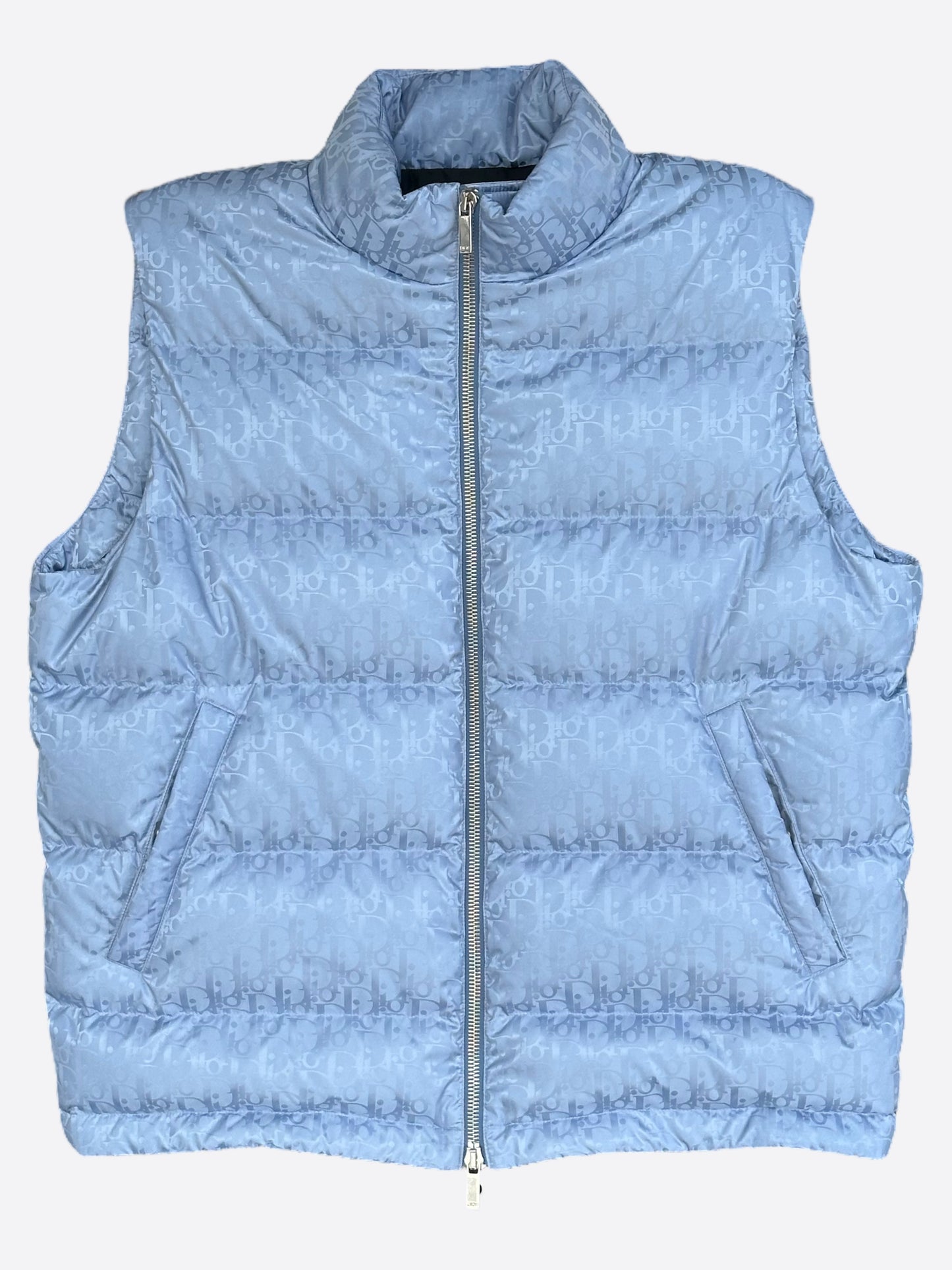 Dior Blue Oblique Puffer Vest