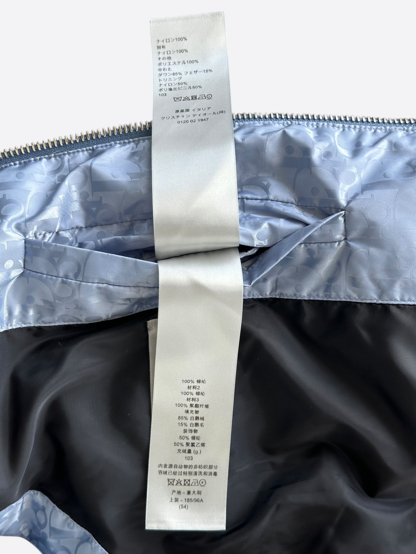 Dior Blue Oblique Puffer Vest