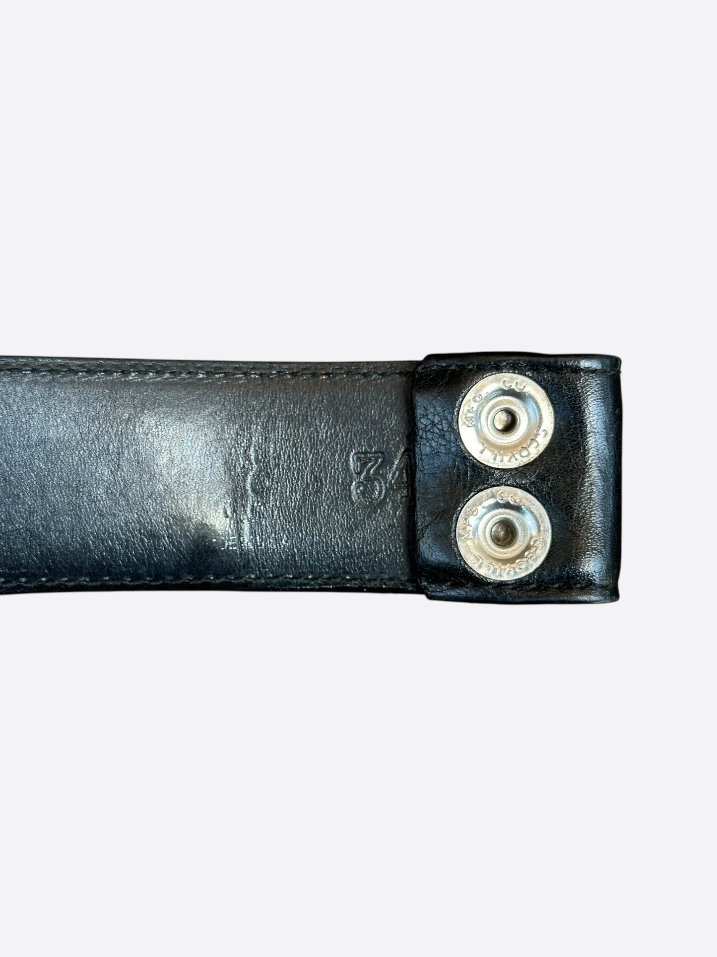 Chrome Hearts Black & Silver Rolling Stones Tongue Belt Strap