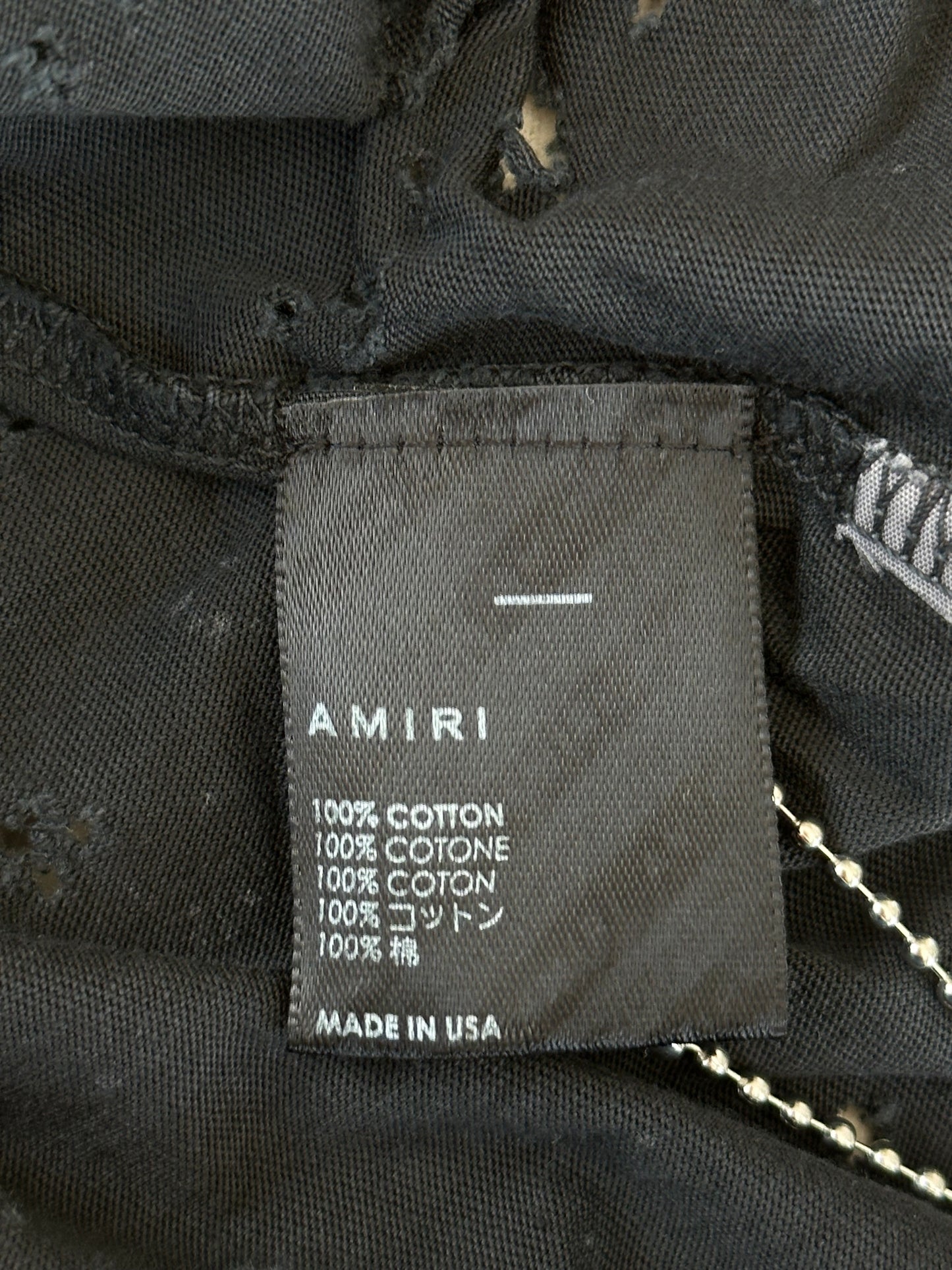 Amiri Black & White MA Logo Shotgun T-Shirt