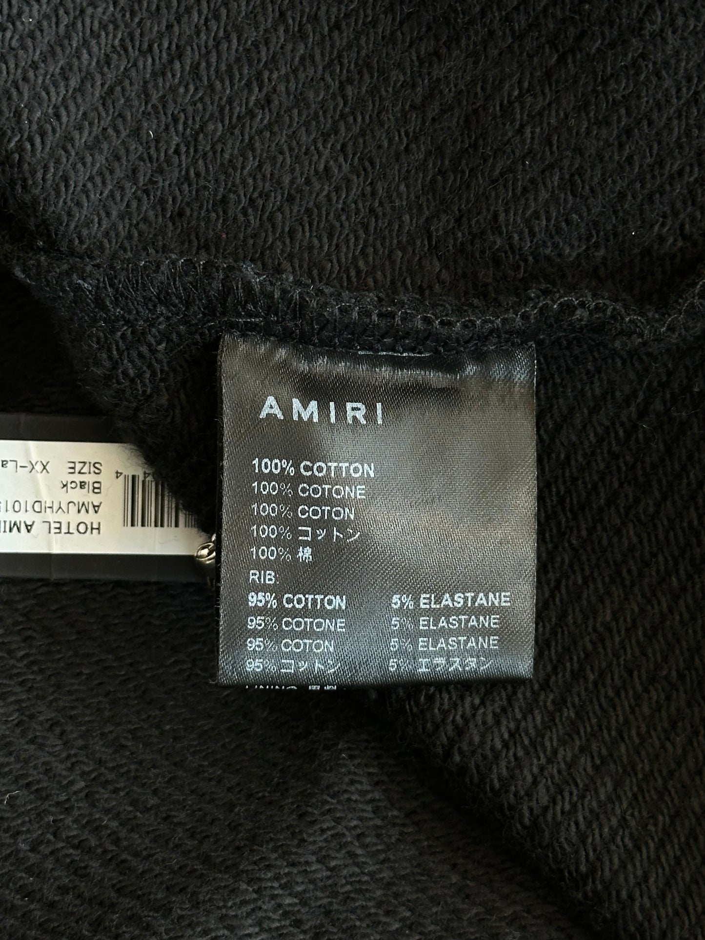 Amiri Black & Multicolor Hotel Embroidered Zip Up Hoodie
