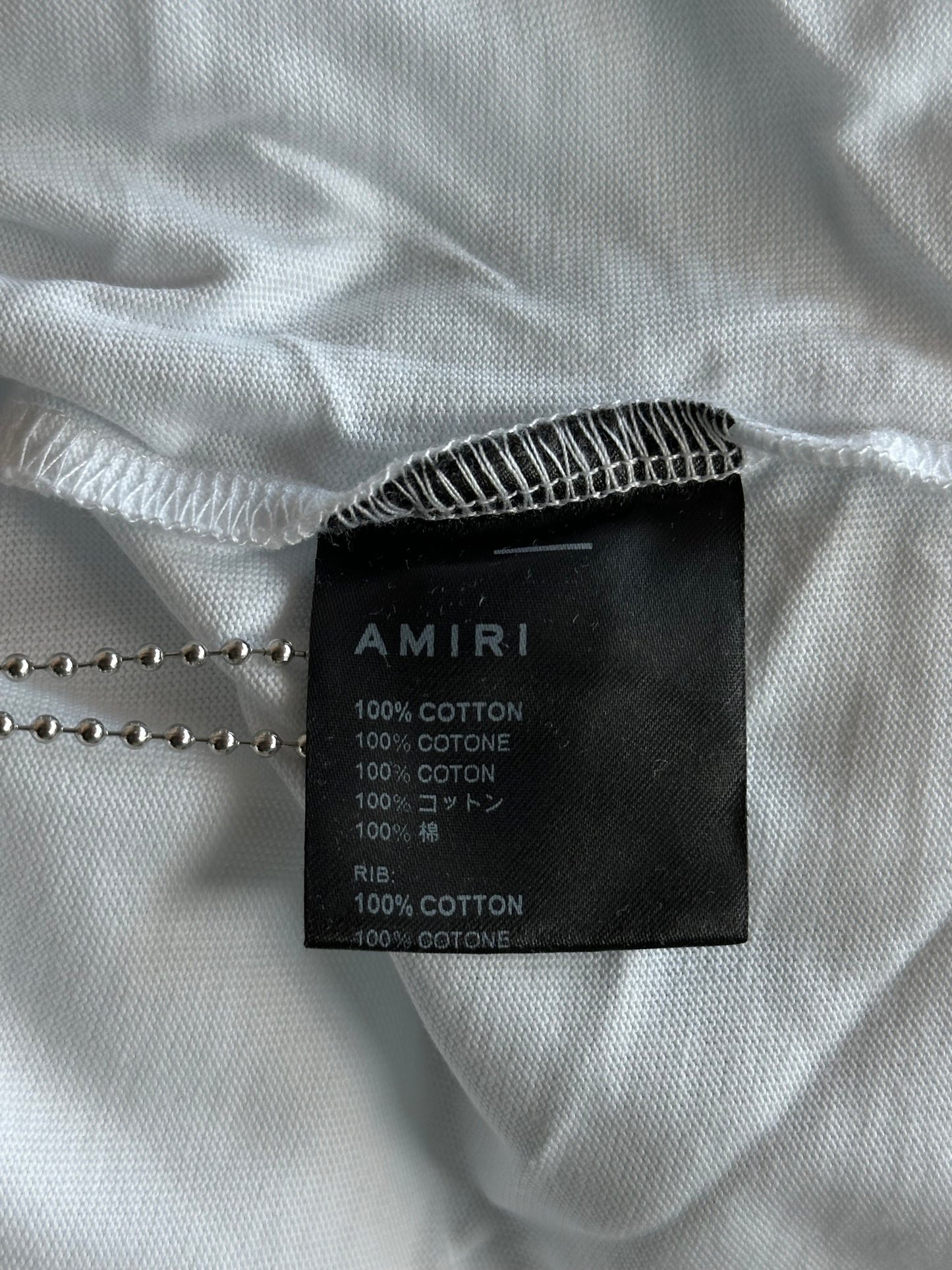 Amiri White & Blue Watercolor MA Bar Logo T-Shirt