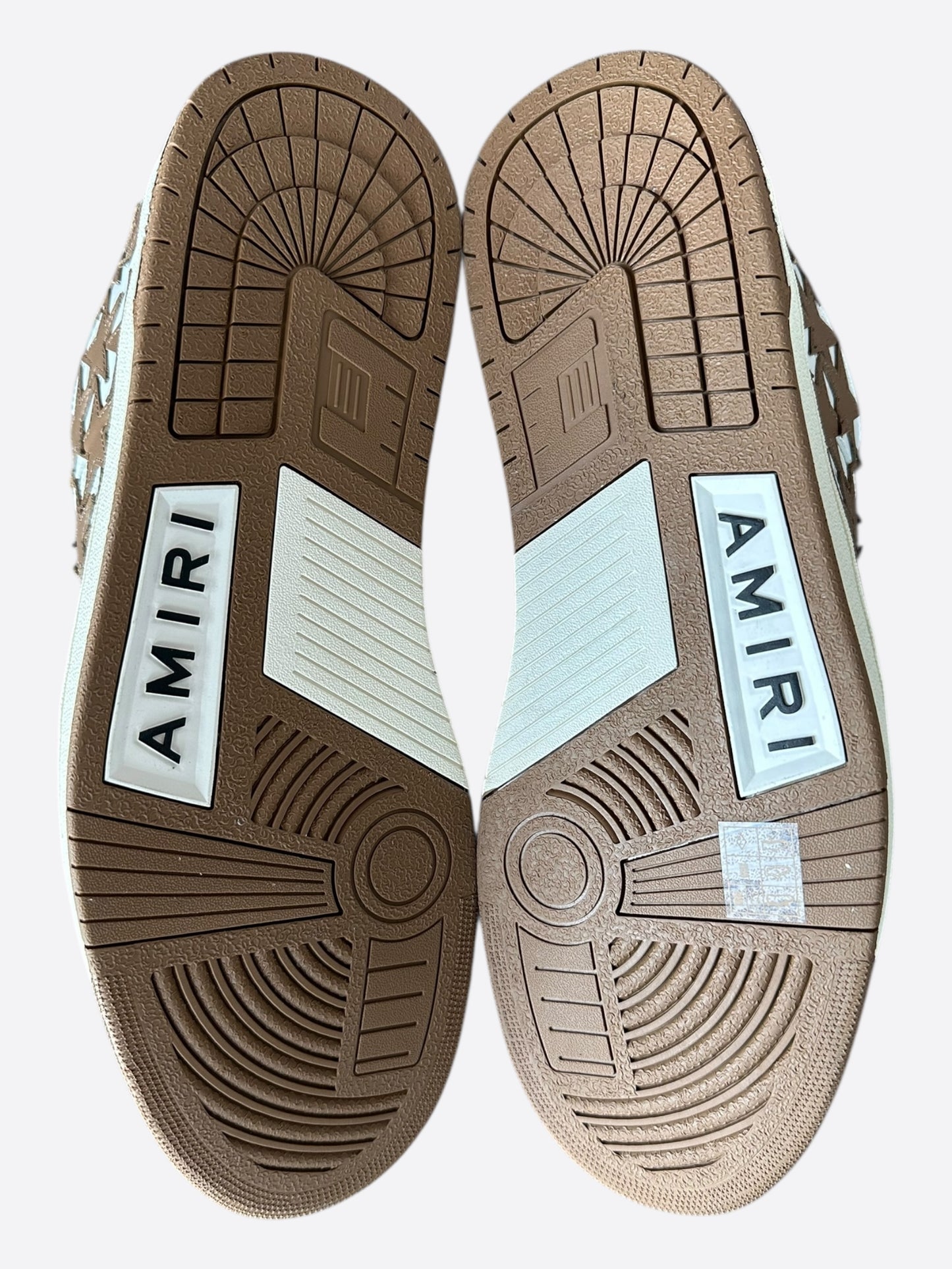 Amiri White & Brown Stars Low Top Sneakers