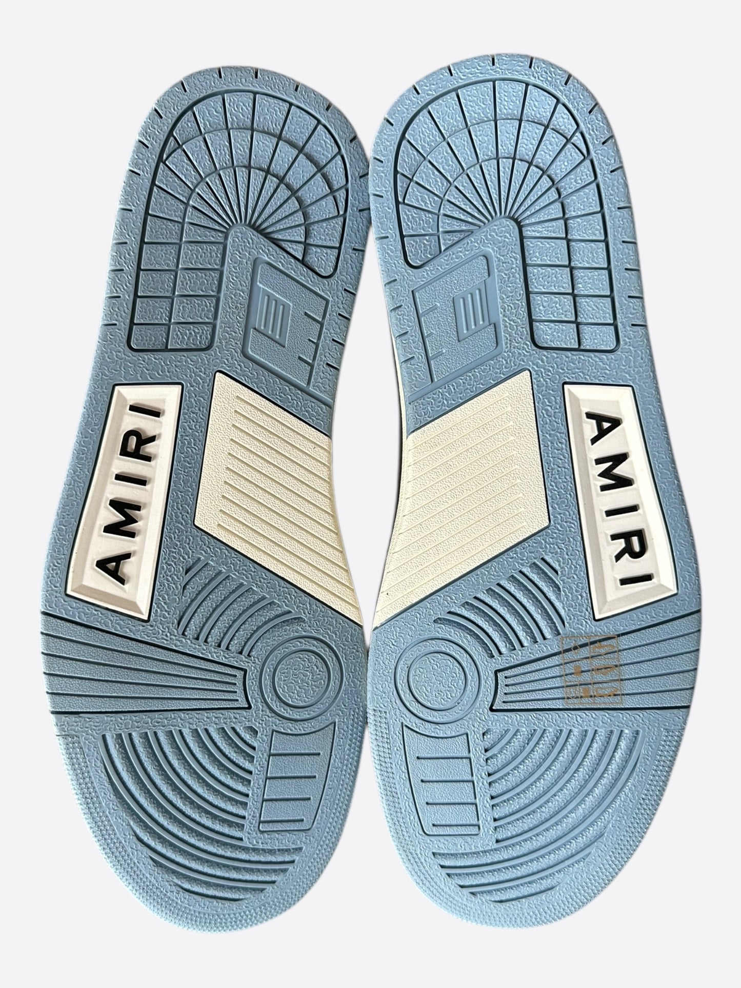 Amiri Beige & Blue Raffia Skel Low Top Sneakers