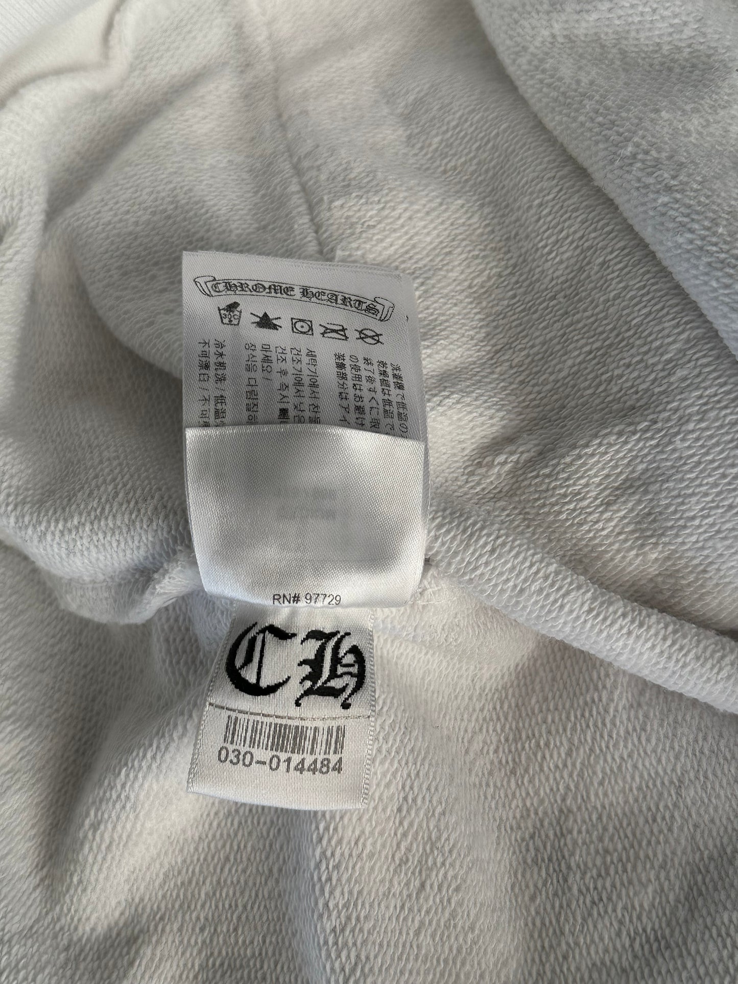 Chrome Hearts White & Black Cross Jacquard Horseshoe Logo Hoodie