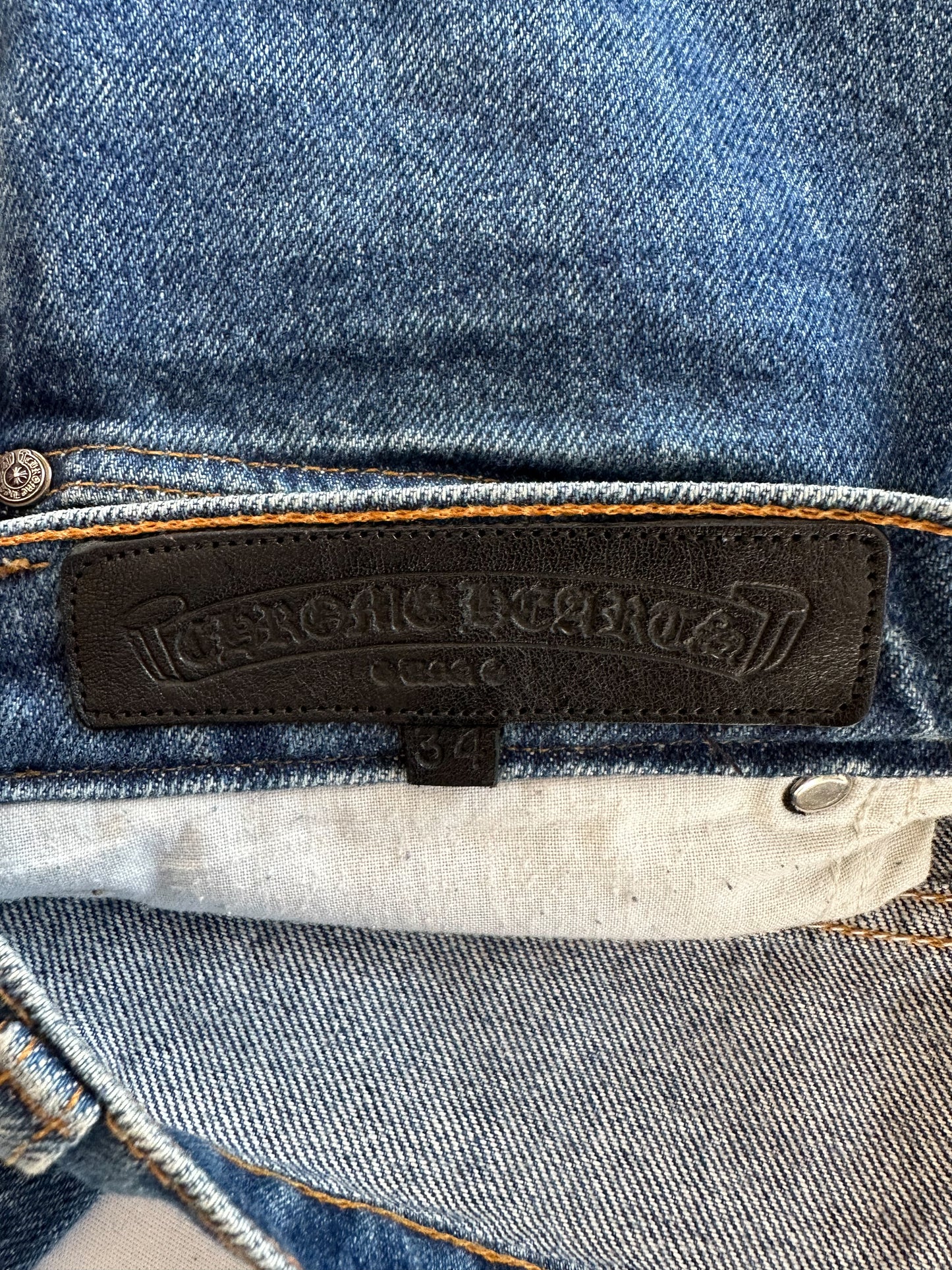 Chrome Hearts Levis Blue Multicolor Cross Patch 1/1 Jeans