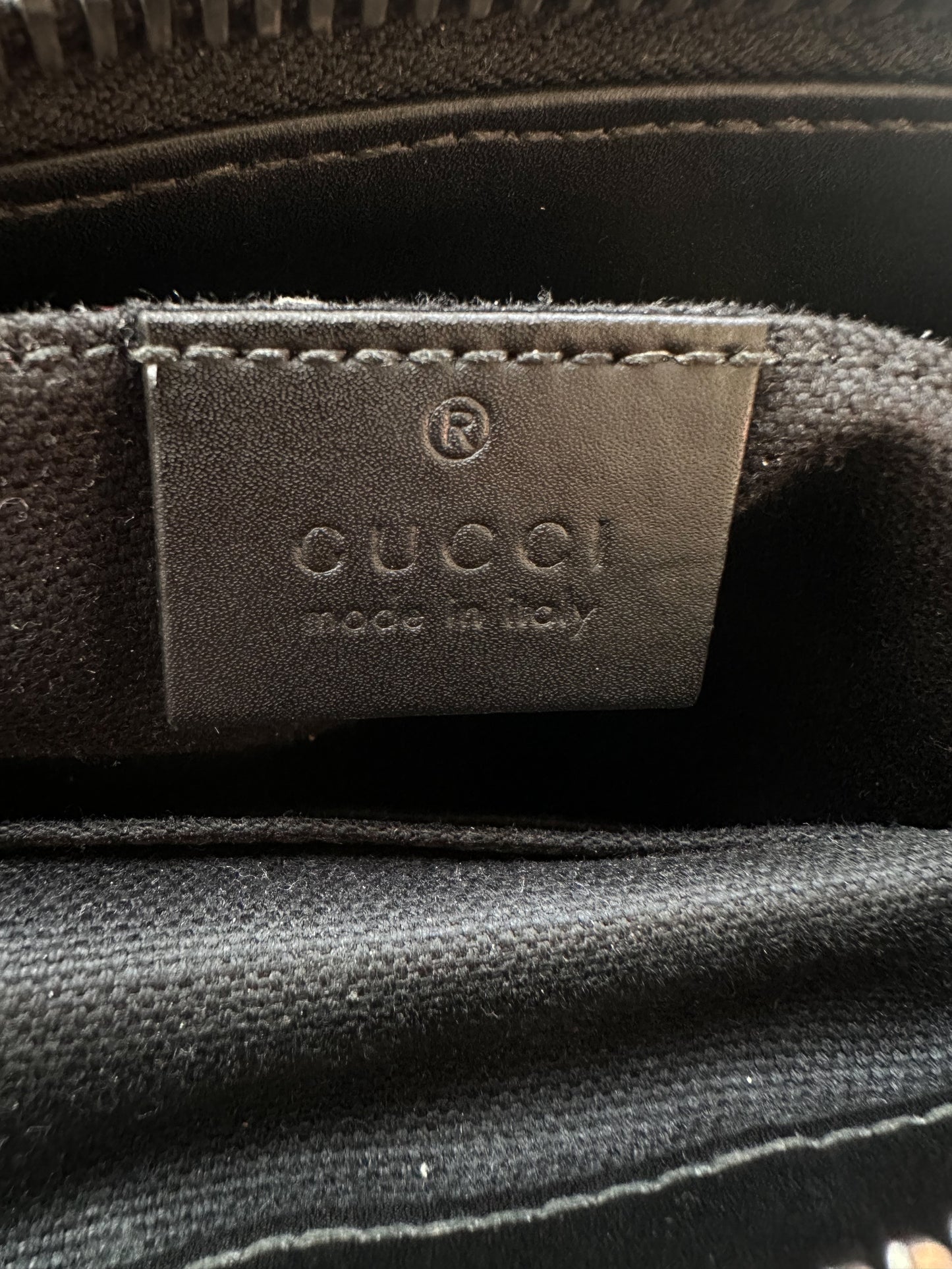 Gucci Black GG Monogram Patch Night Courier Messenger Bag