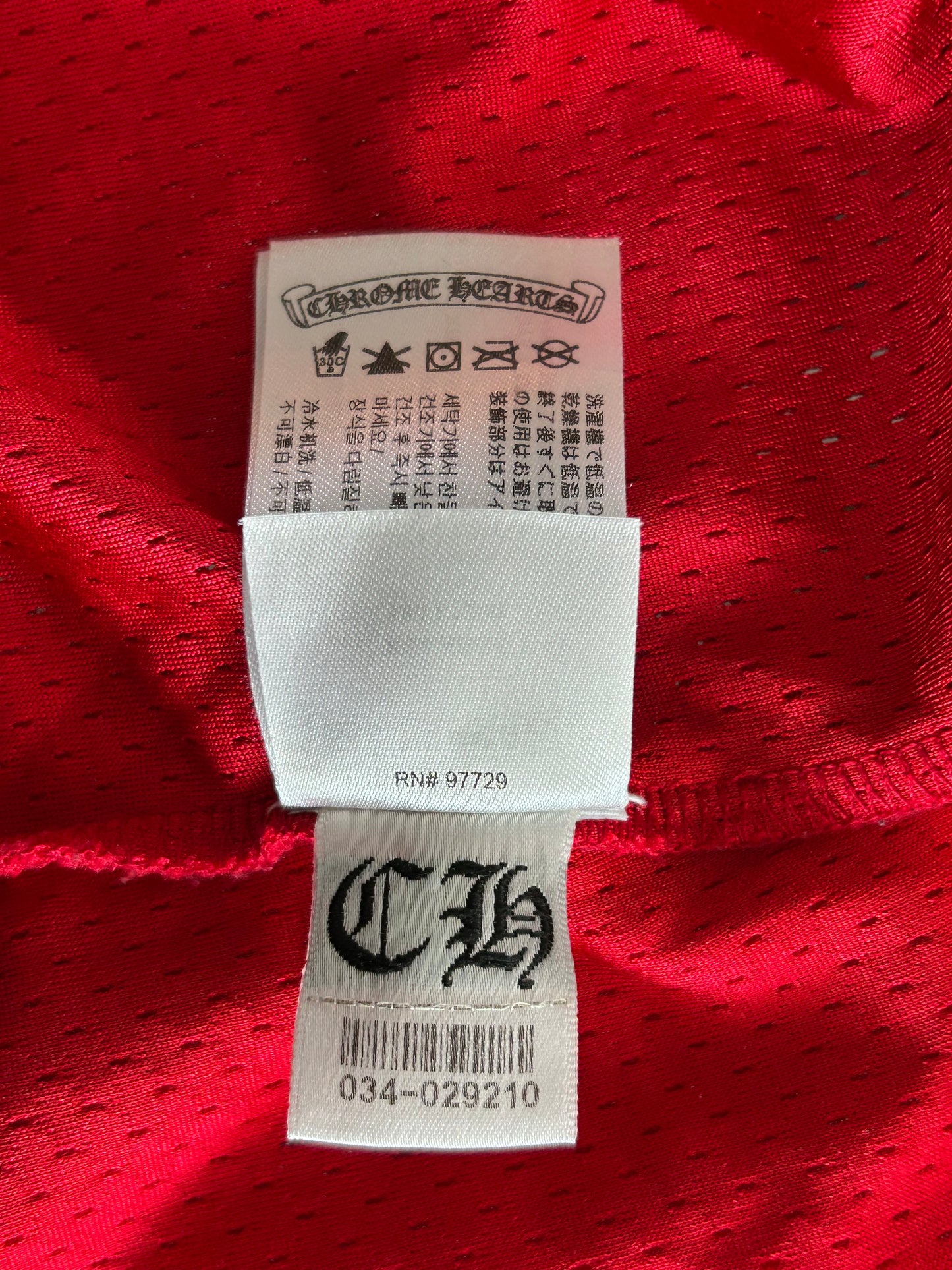 Chrome Hearts Matty Boy Red Form Mesh Jersey T-Shirt