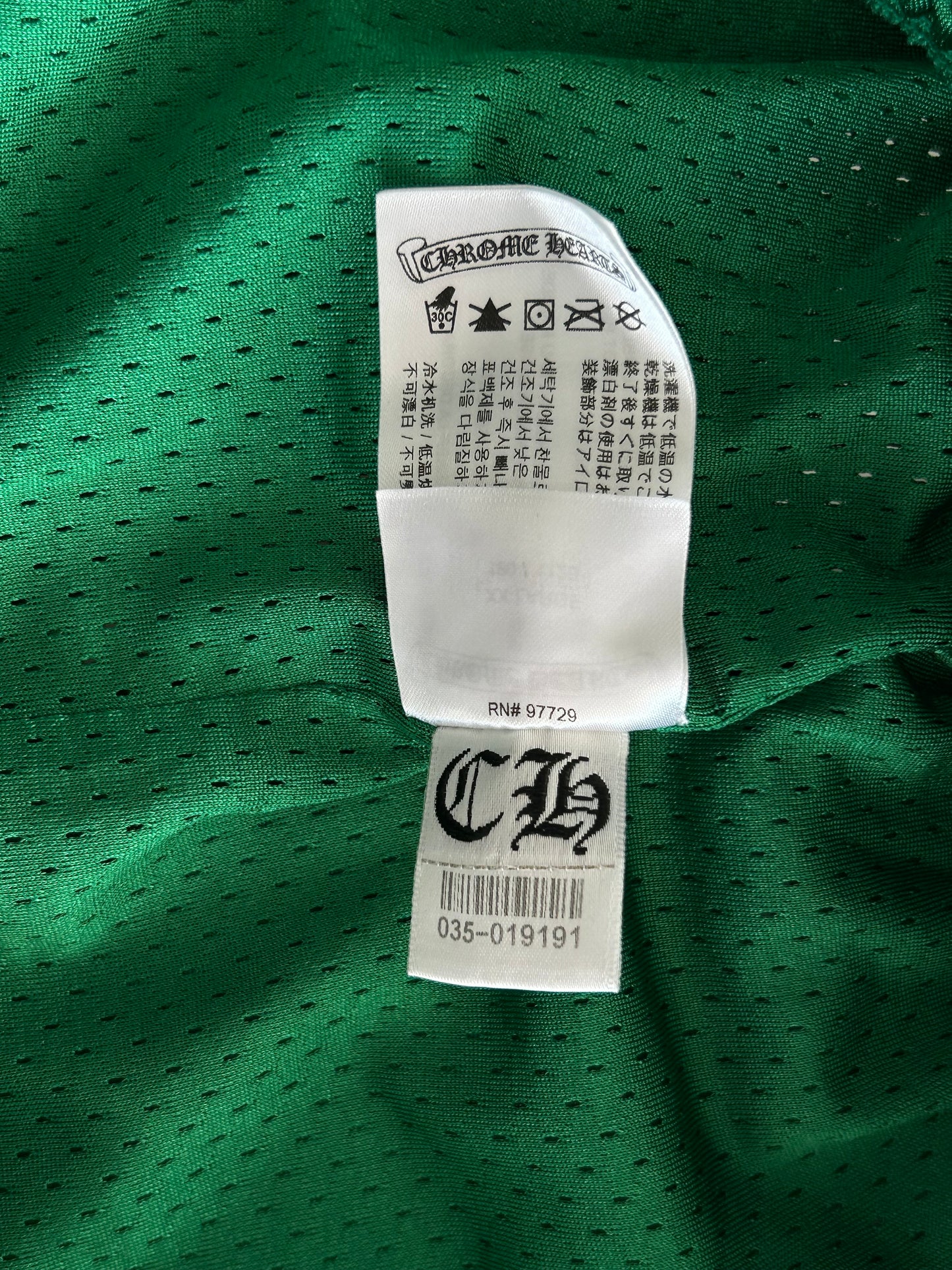 Chrome Hearts Green & Yellow Logo Mesh Shorts