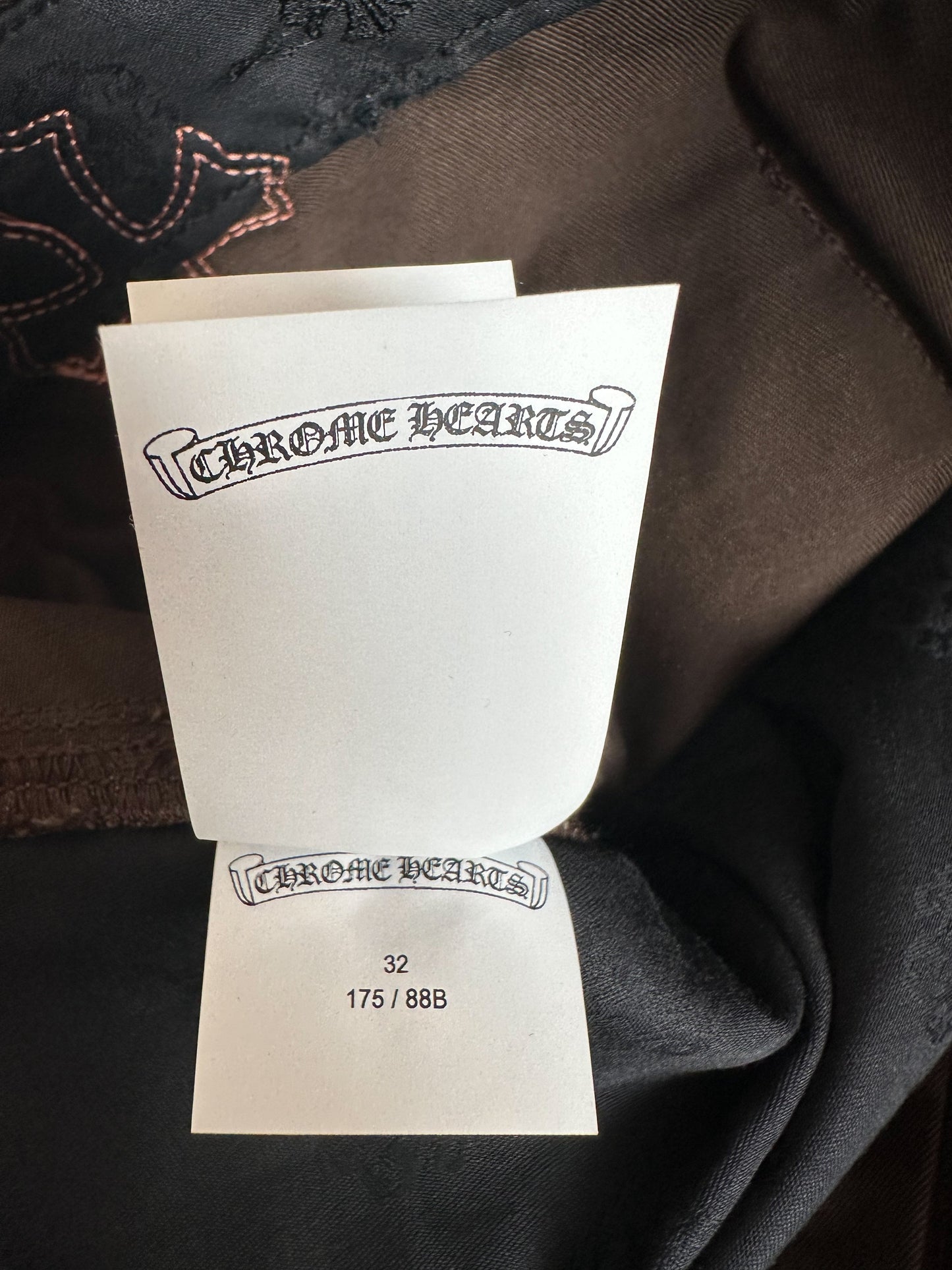 Chrome Hearts Brown & Orange Cross Patch Carpenter Jeans