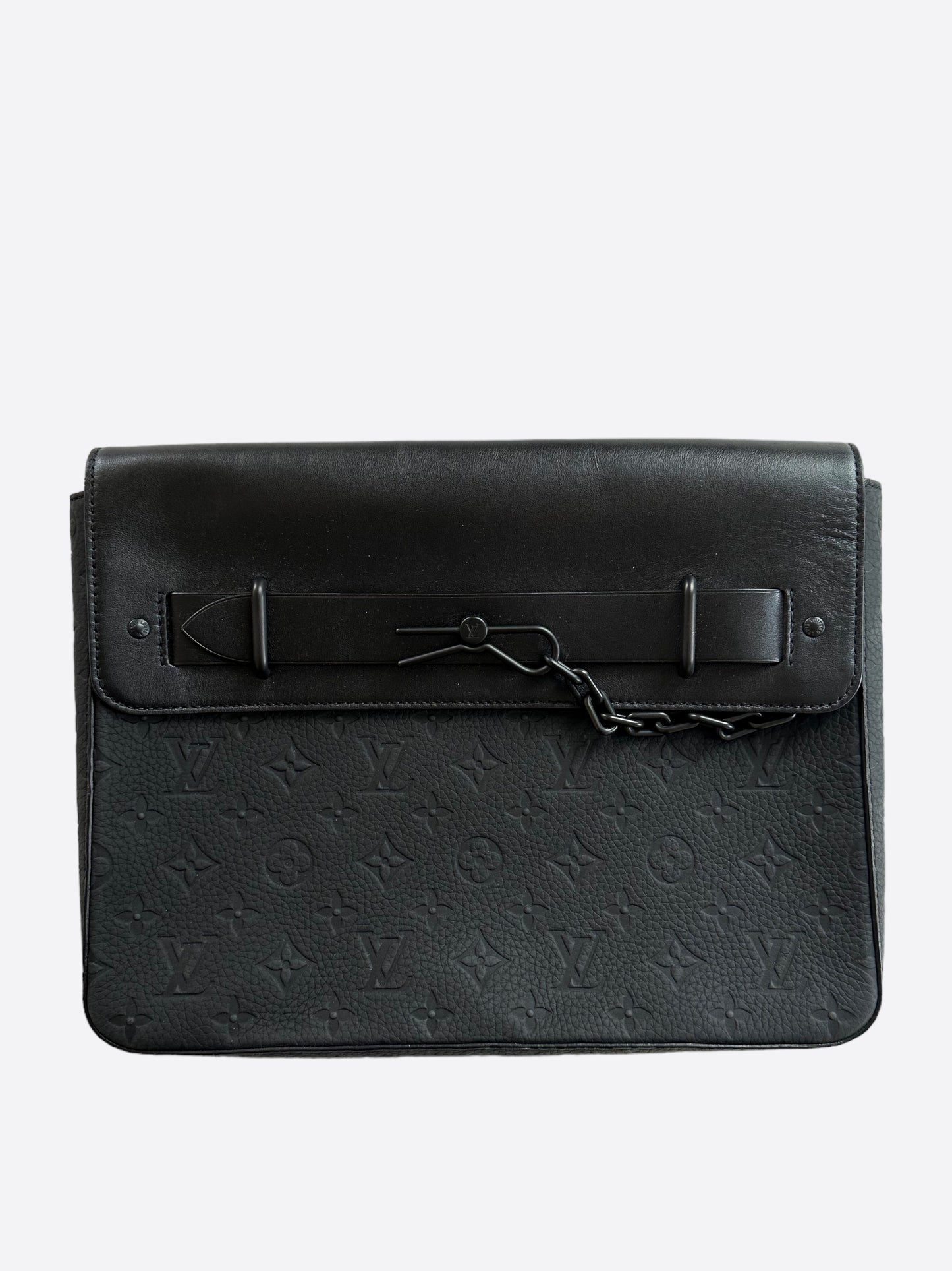Louis Vuitton Black Taurillon Monogram Pochette Steamer