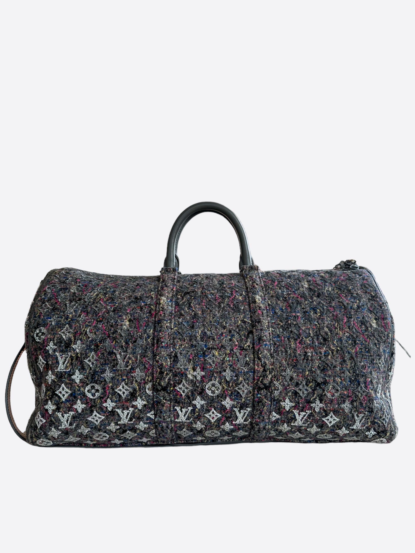 Louis Vuitton Grey & White Monogram Recycle Keepall 50
