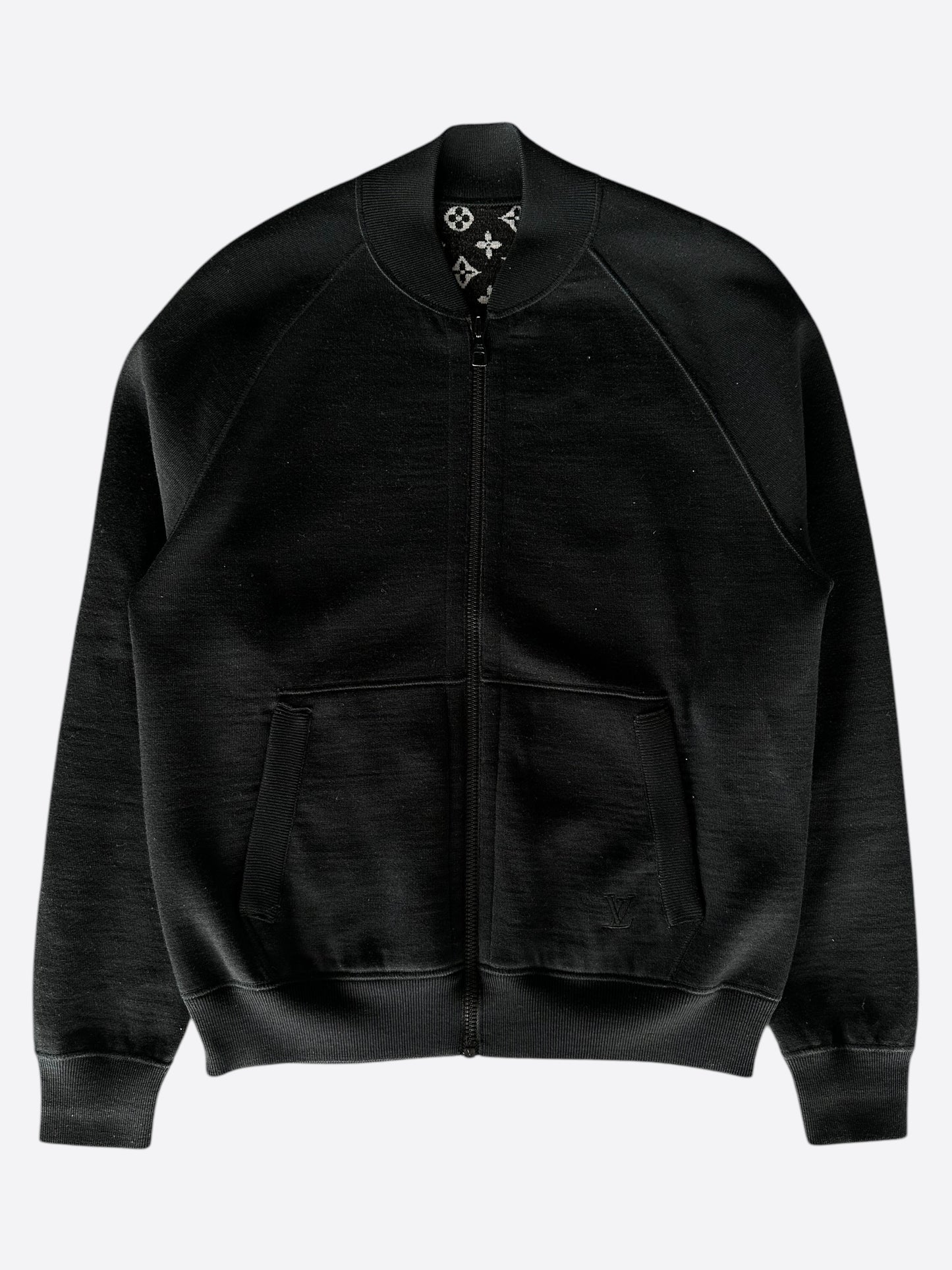 Louis Vuitton Black & White Monogram Reversible Bomber Jacket