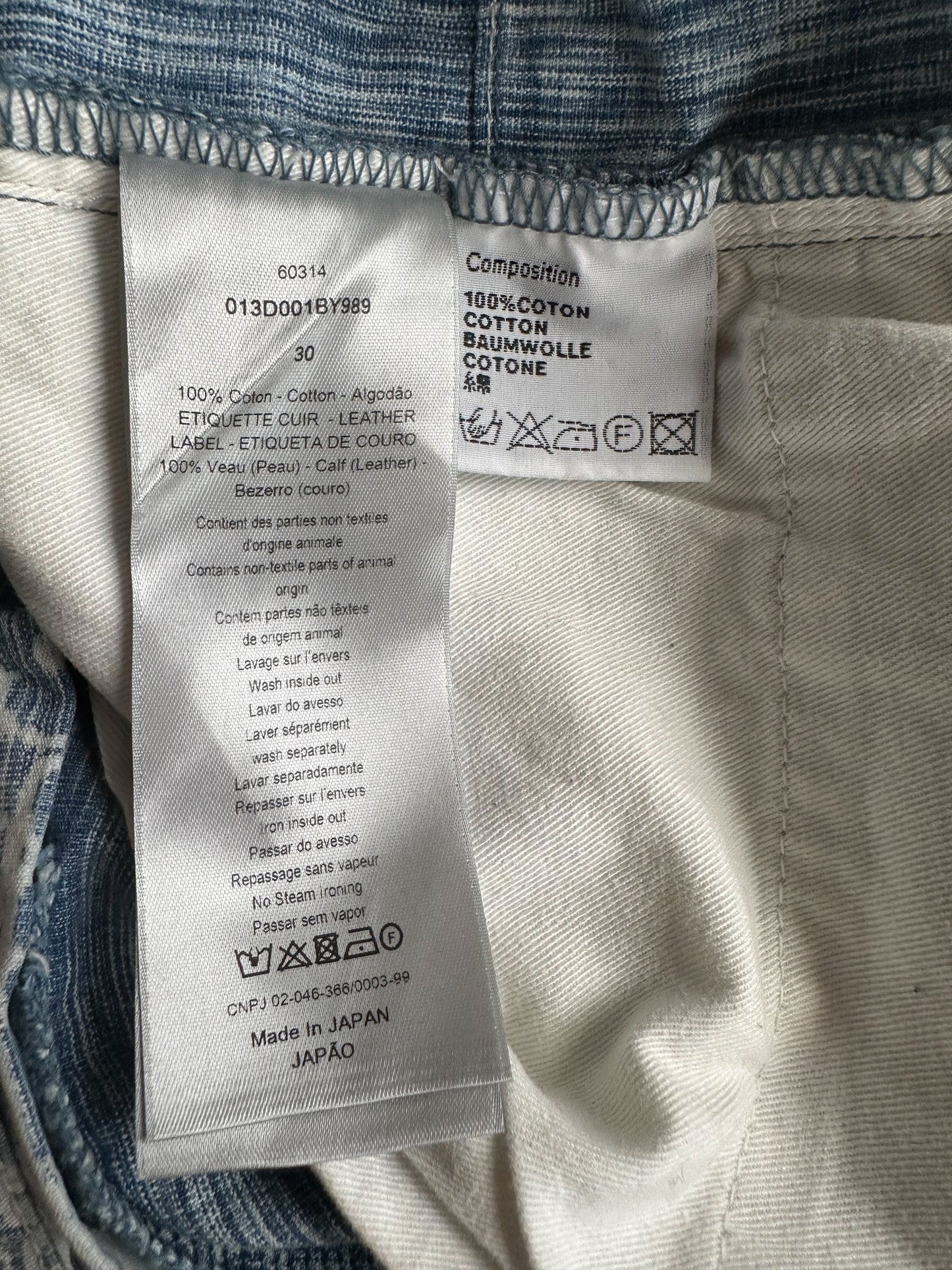 Dior Blue & White Oblique Slim Jeans