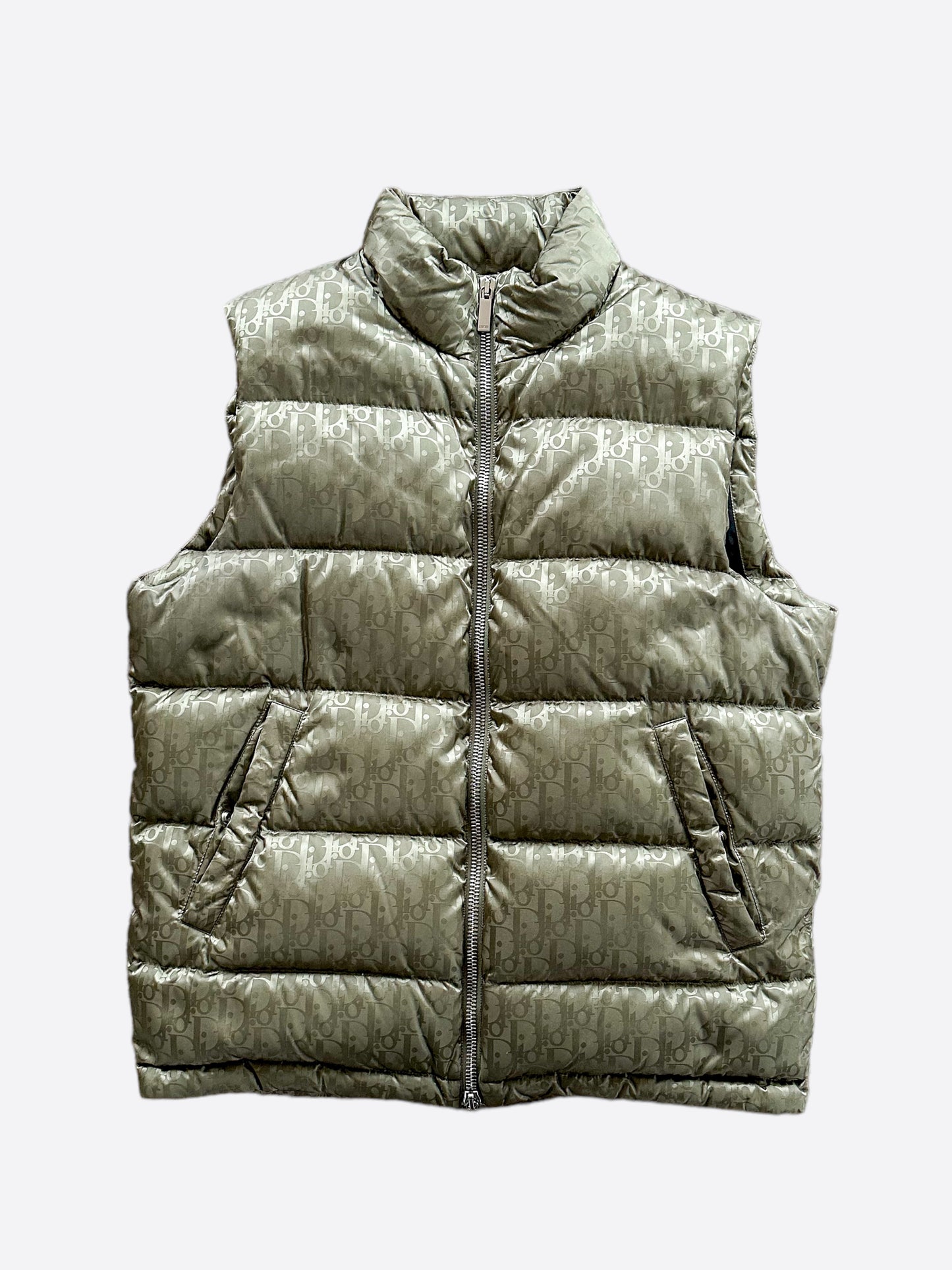 Dior Olive Oblique Puffer Vest