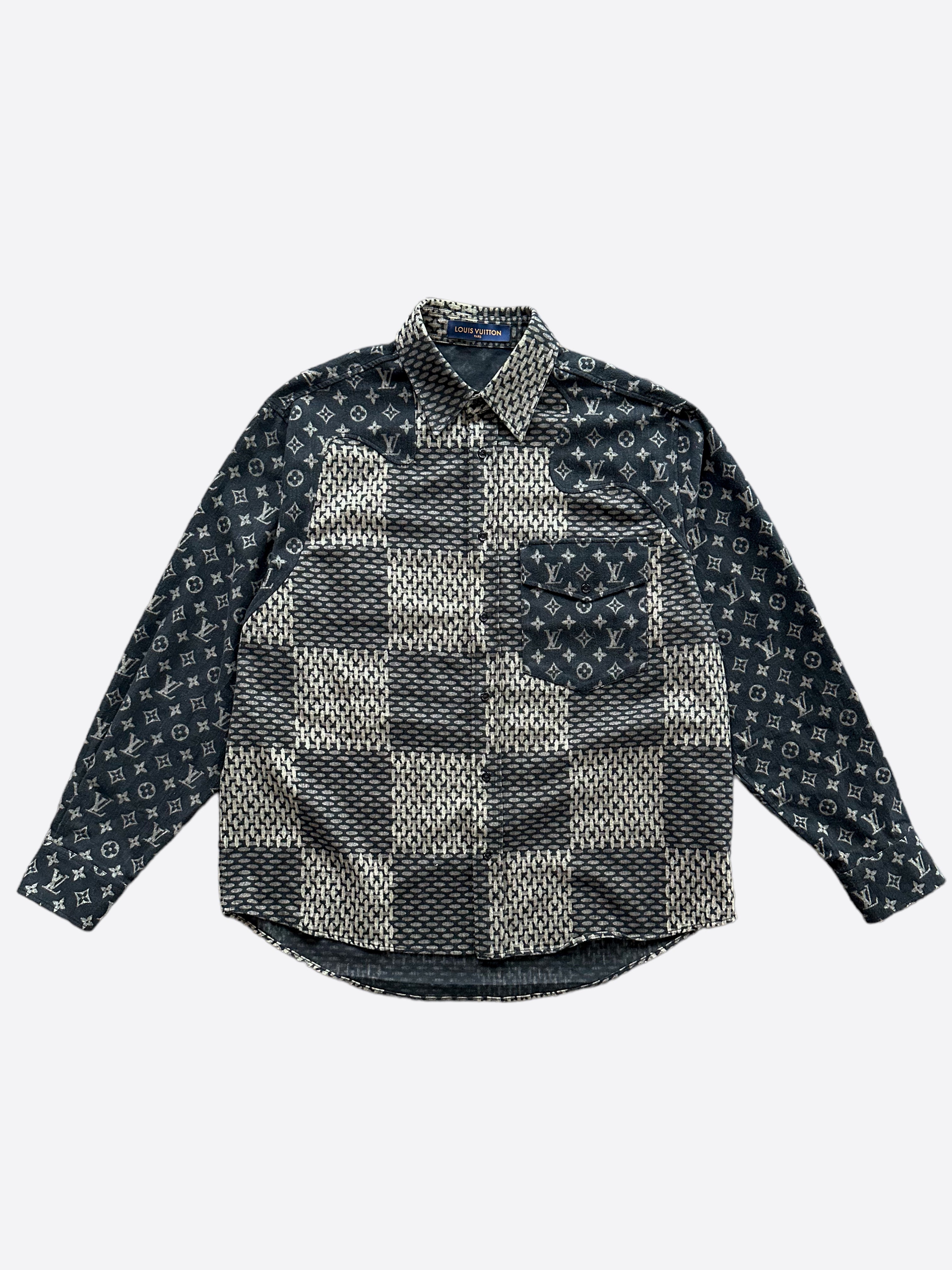 Louis Vuitton Nigo Grey Giant Damier Monogram Button Up Shirt