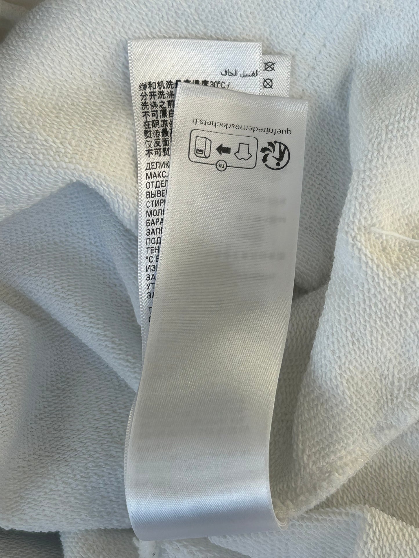 Balenciaga White & Black Soccer Logo Zip Up Hoodie