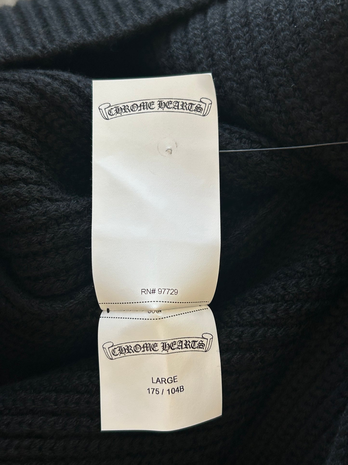 Chrome Hearts Black Triple Cross Patch Cashmere Quarter Zip Sweater