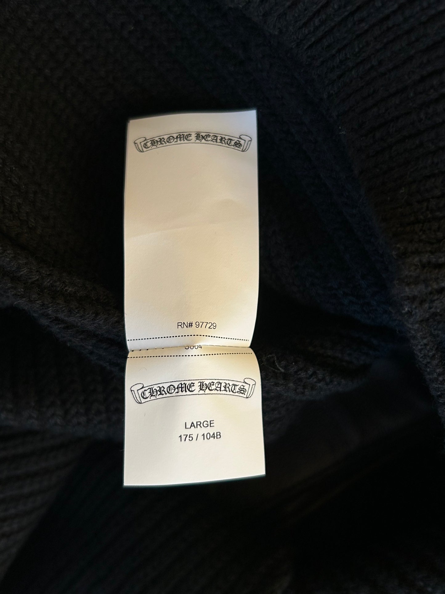 Chrome Hearts Black Triple Cross Patch Cashmere Cardigan