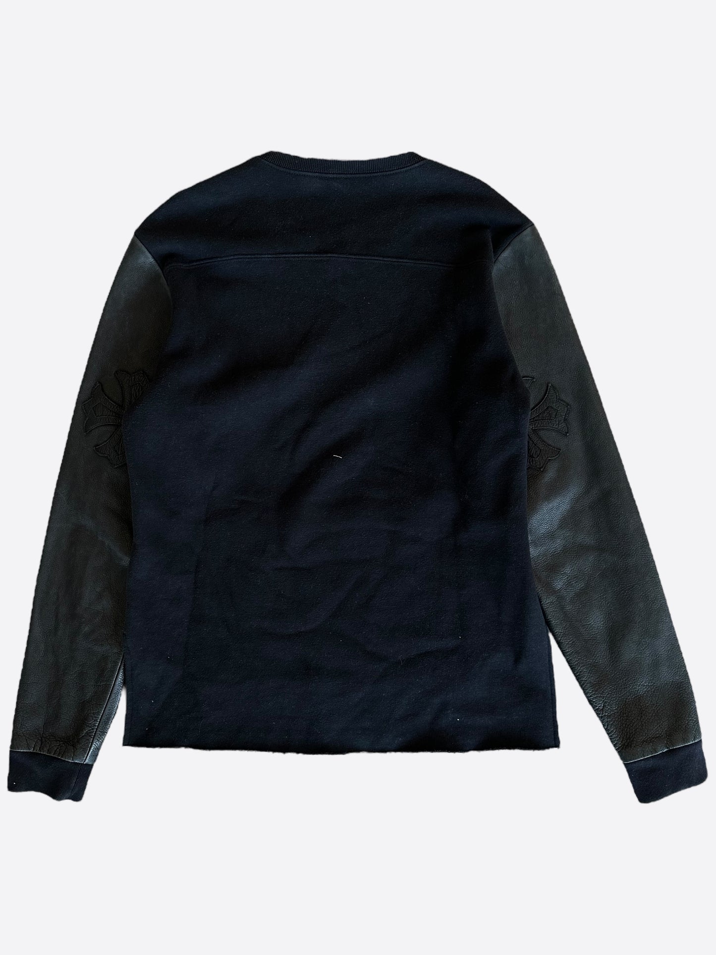 Chrome Hearts Black Leather Triple Cross Sweater