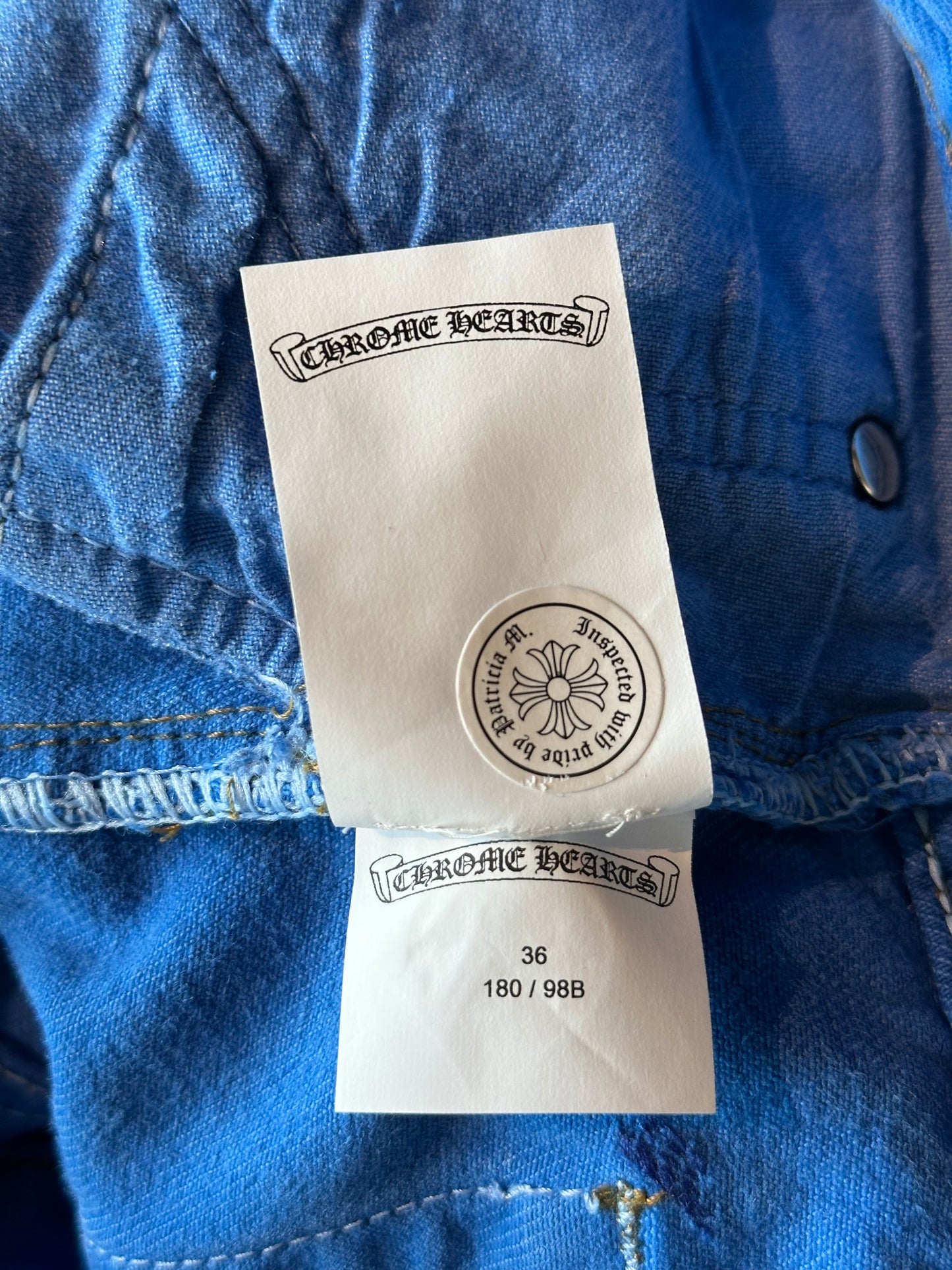 Chrome Hearts Levi's London Exclusive Blue Dyed Cross Patch Jeans