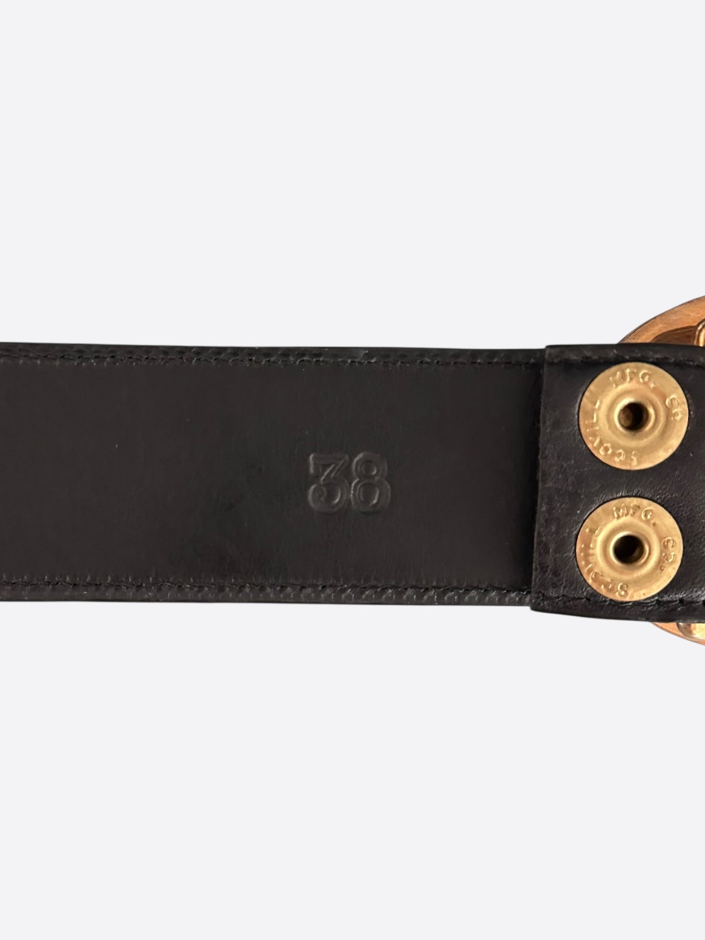 Chrome Hearts Black & Brass Oval Cross Belt